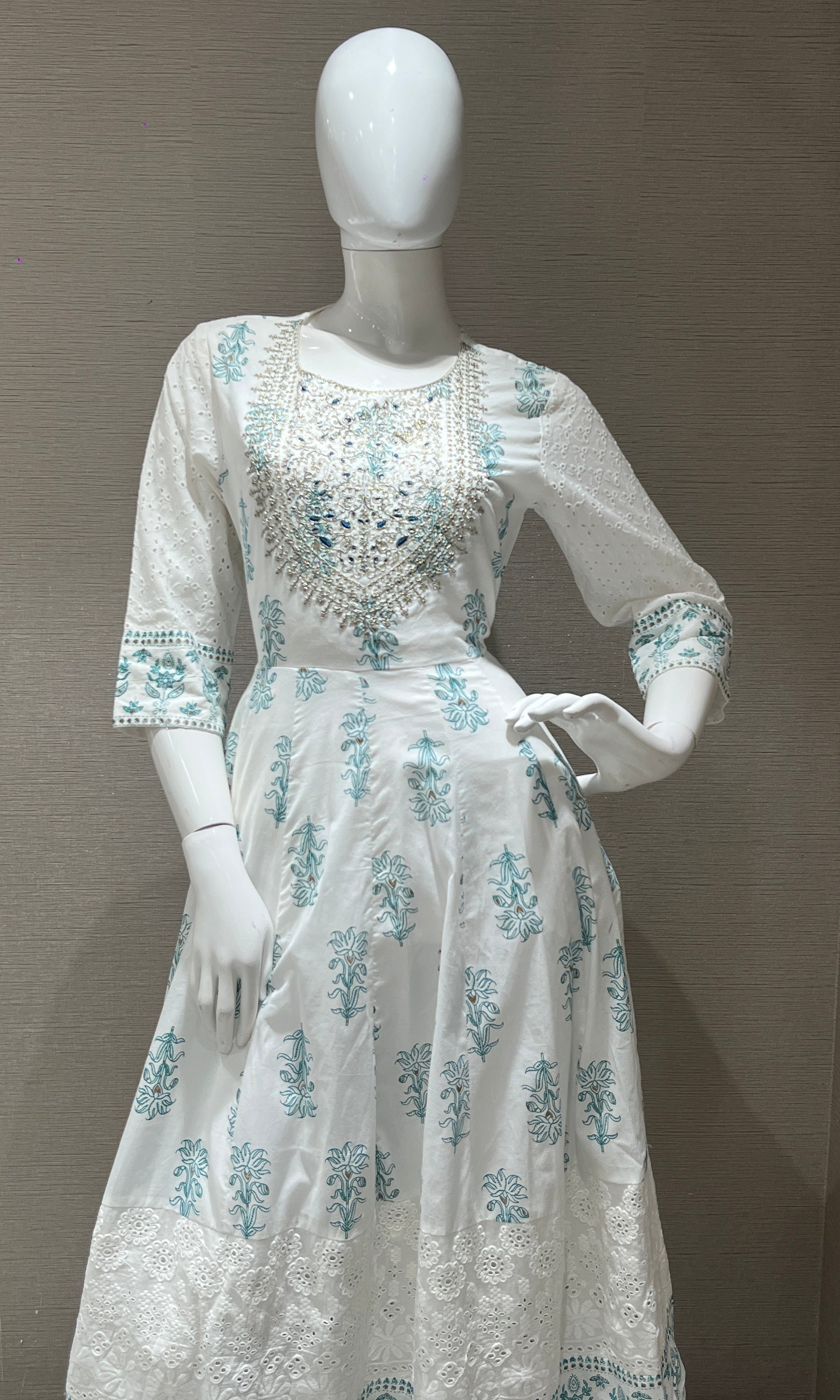 White Anarkali