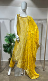 Yellow Banarasi embroidered kurta set