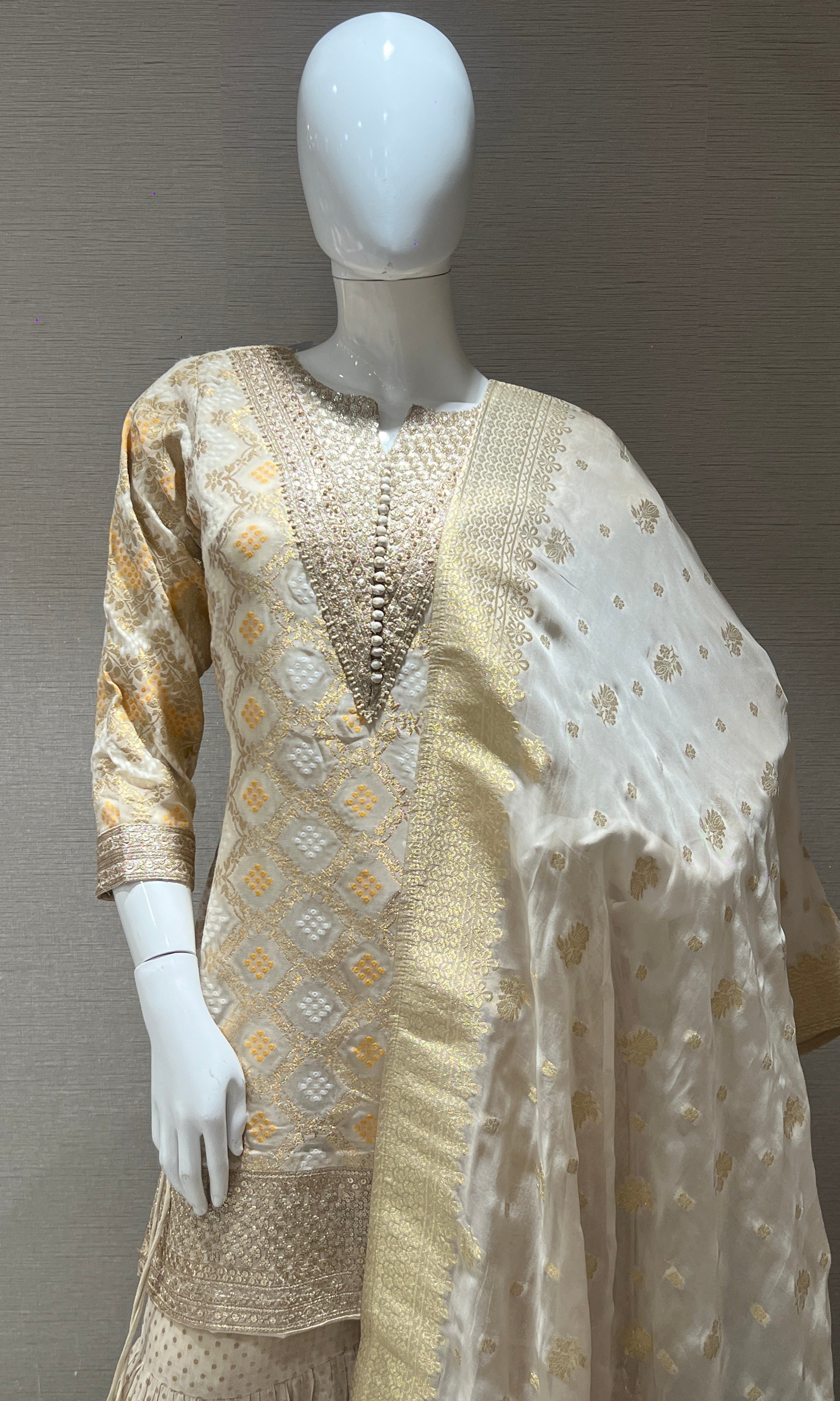 Cream Gharara
