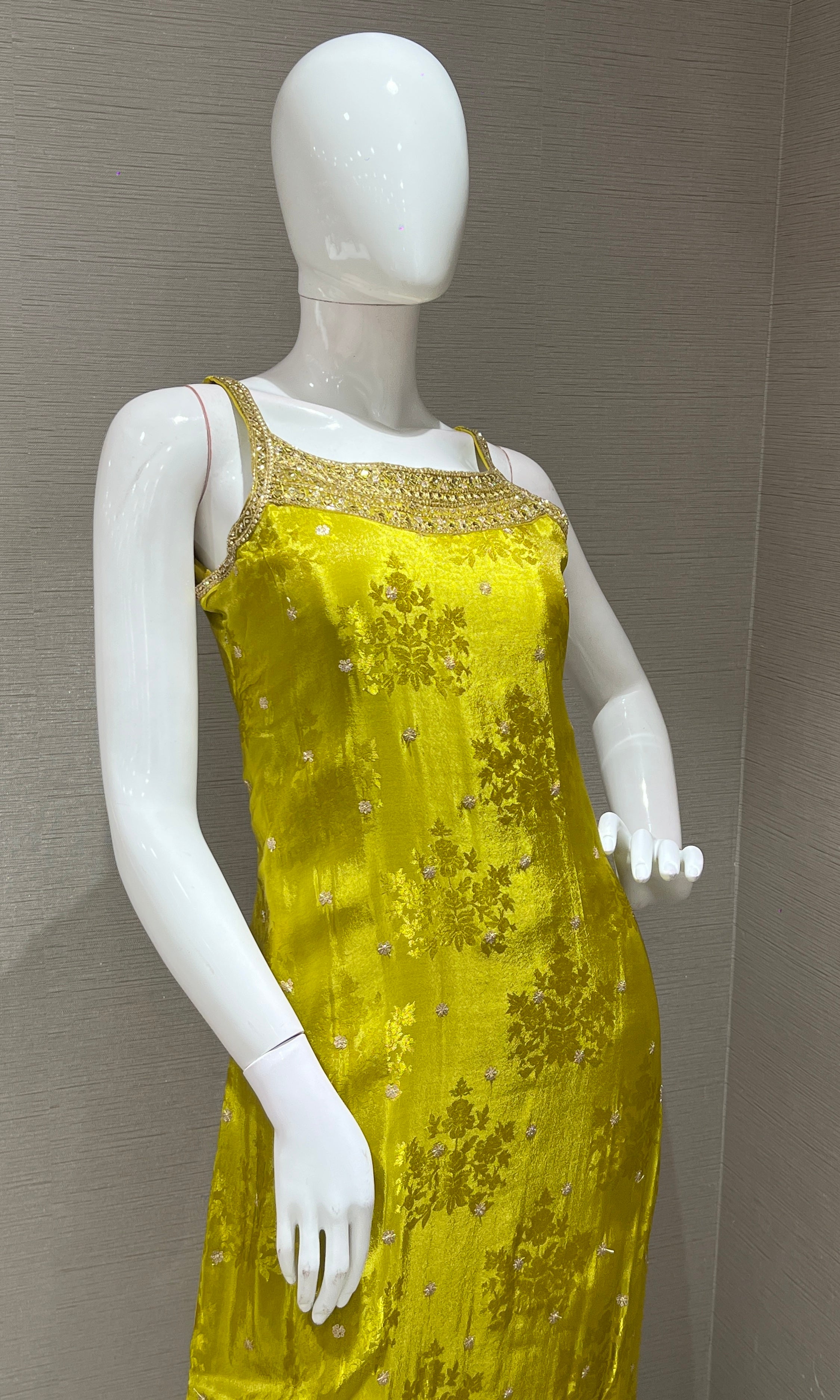 Mehandi greeN and gold embroidered KURTA SET