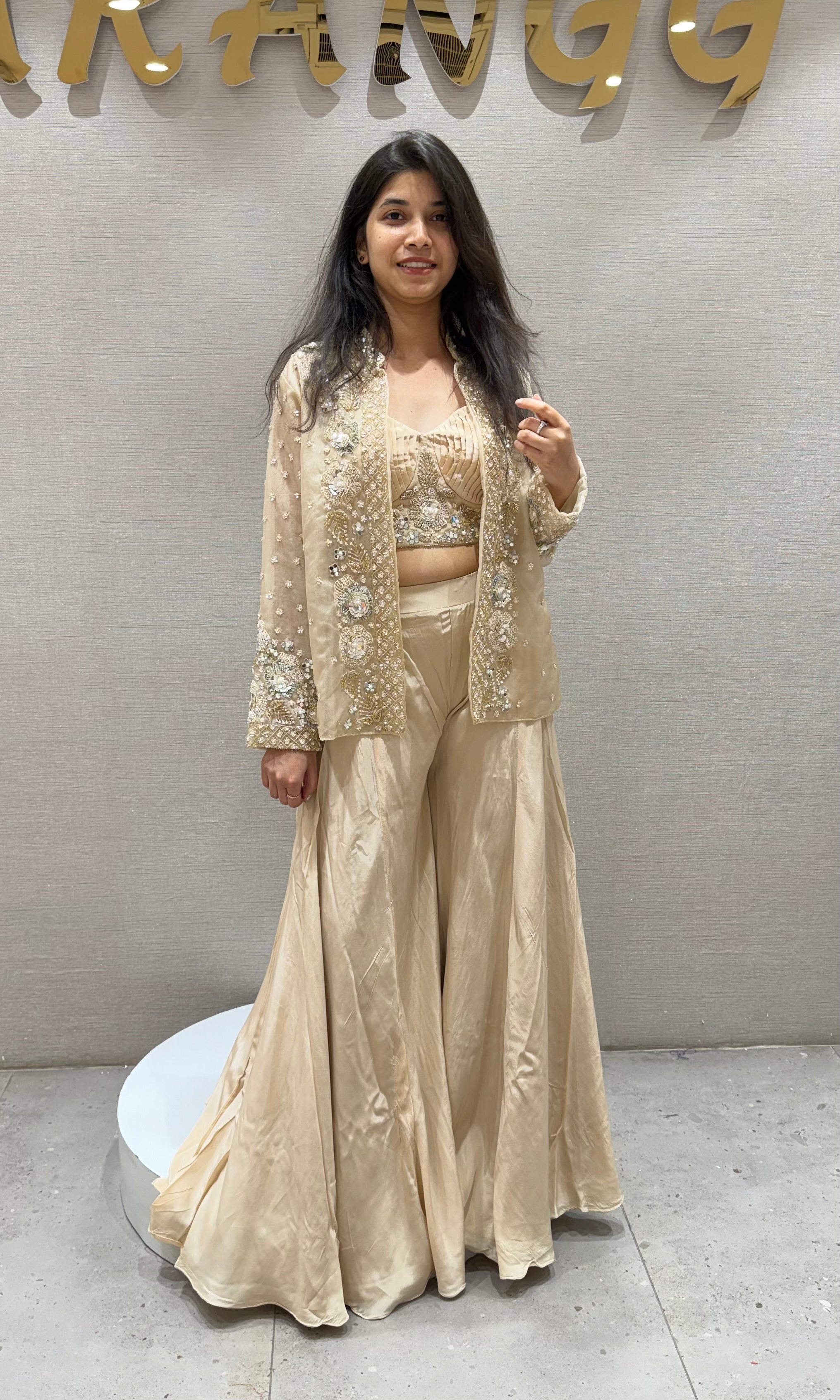 Beagh EMBROIDERED PALAZZO SET WITH JACKET