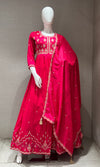Pink EMBROIDERED ANARKALI LONG DRESS