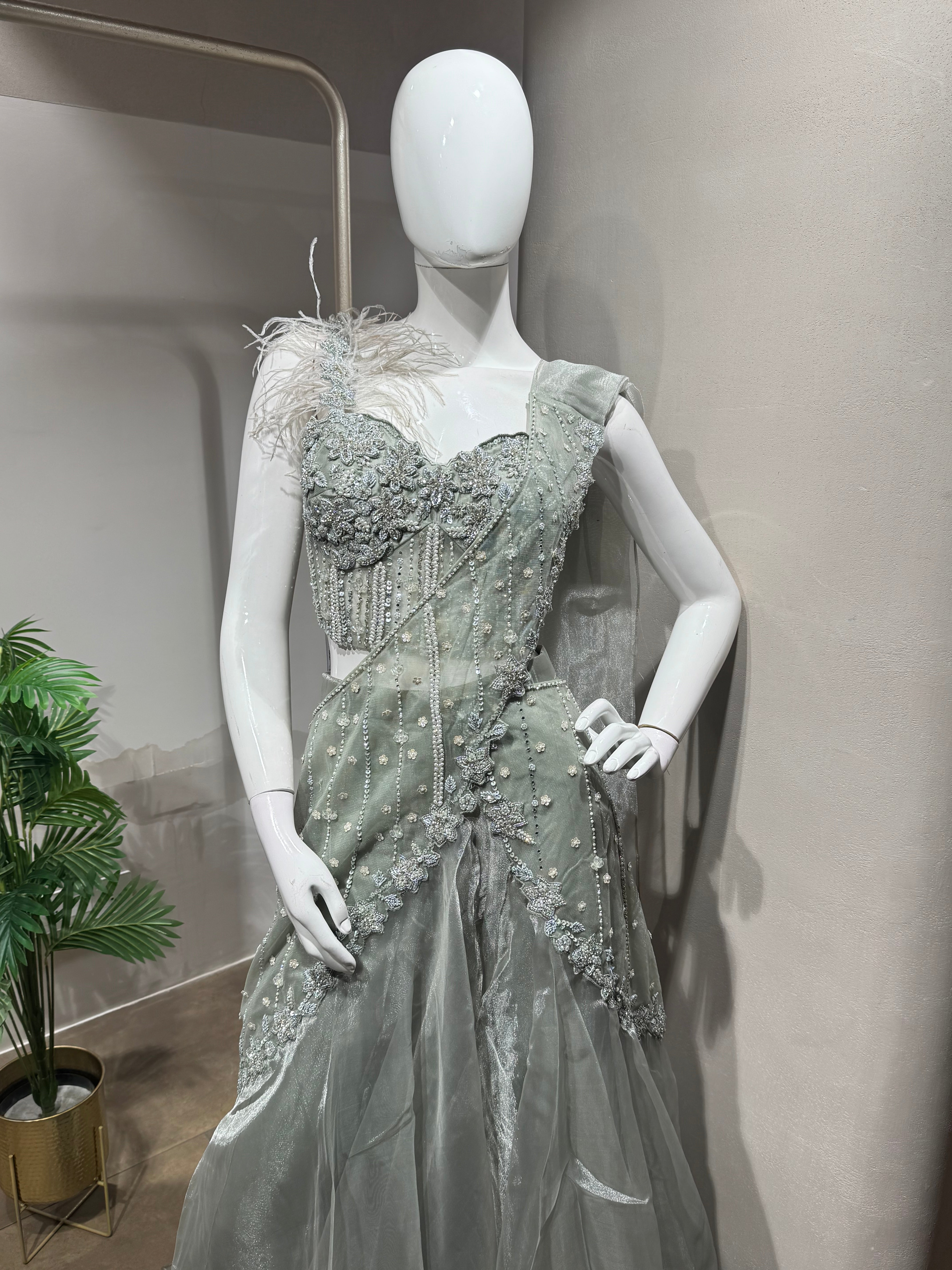 Grey & Silver Cinderella’s Modern Lehenga suit