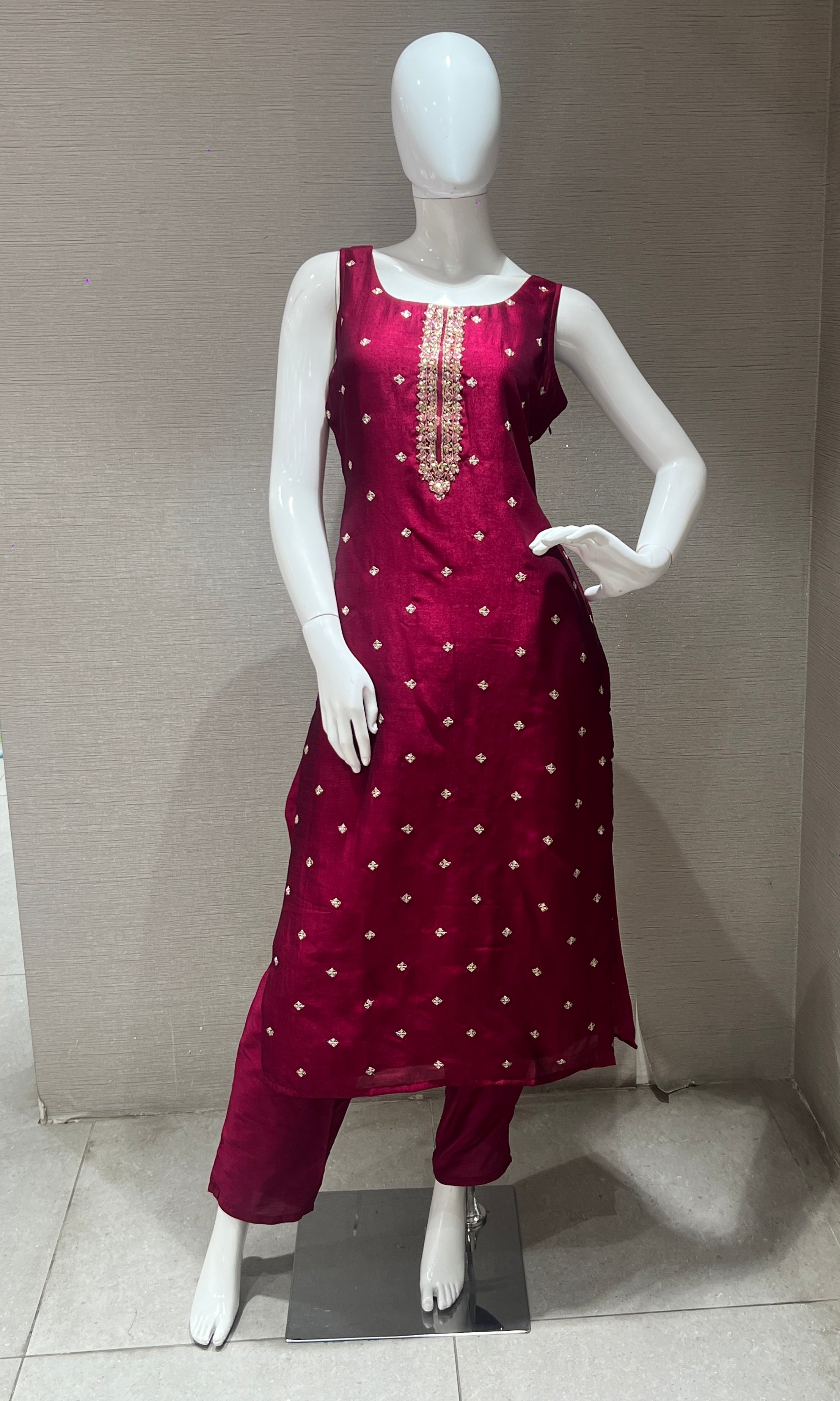 Wine kurta set