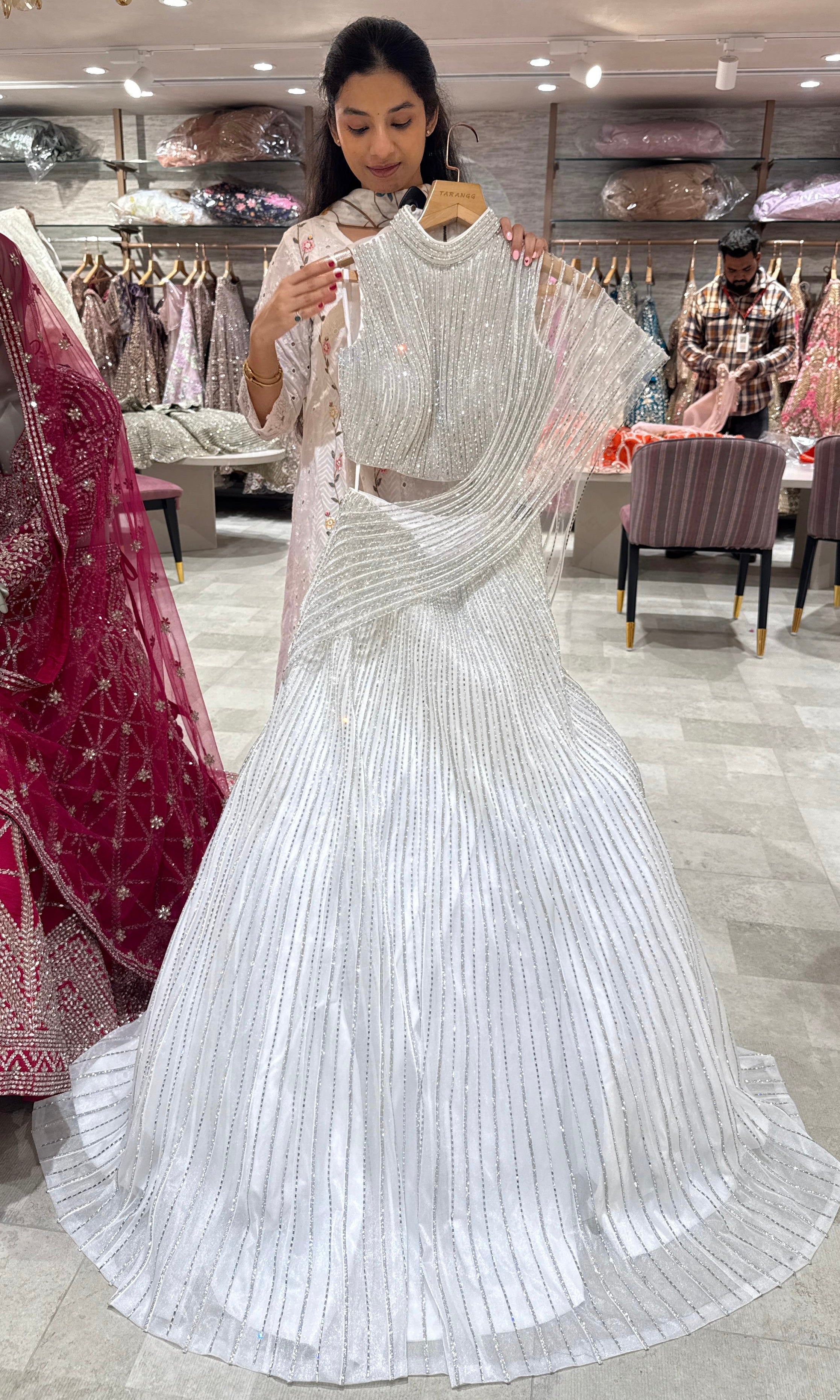 White Lehenga