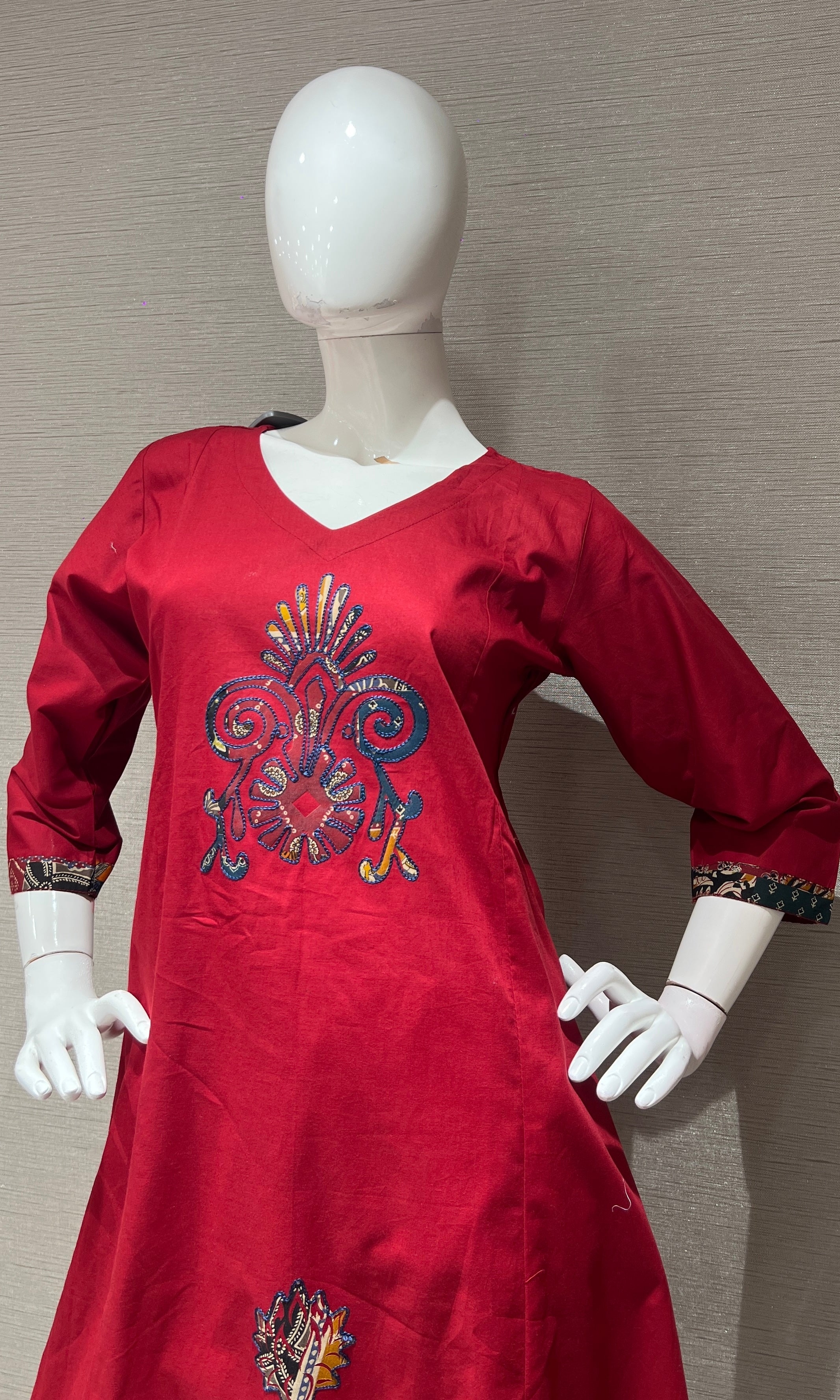 Red Floral Salwar Kameez Kurta Set