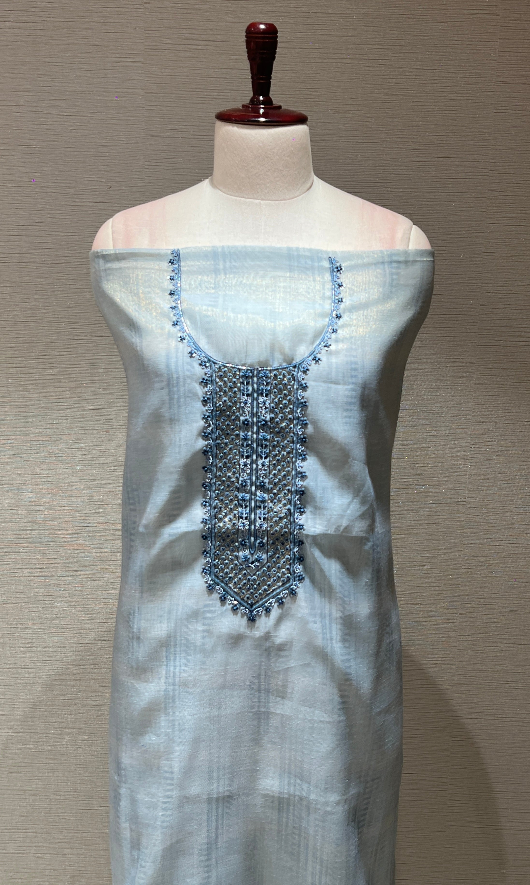 Light blue dress material