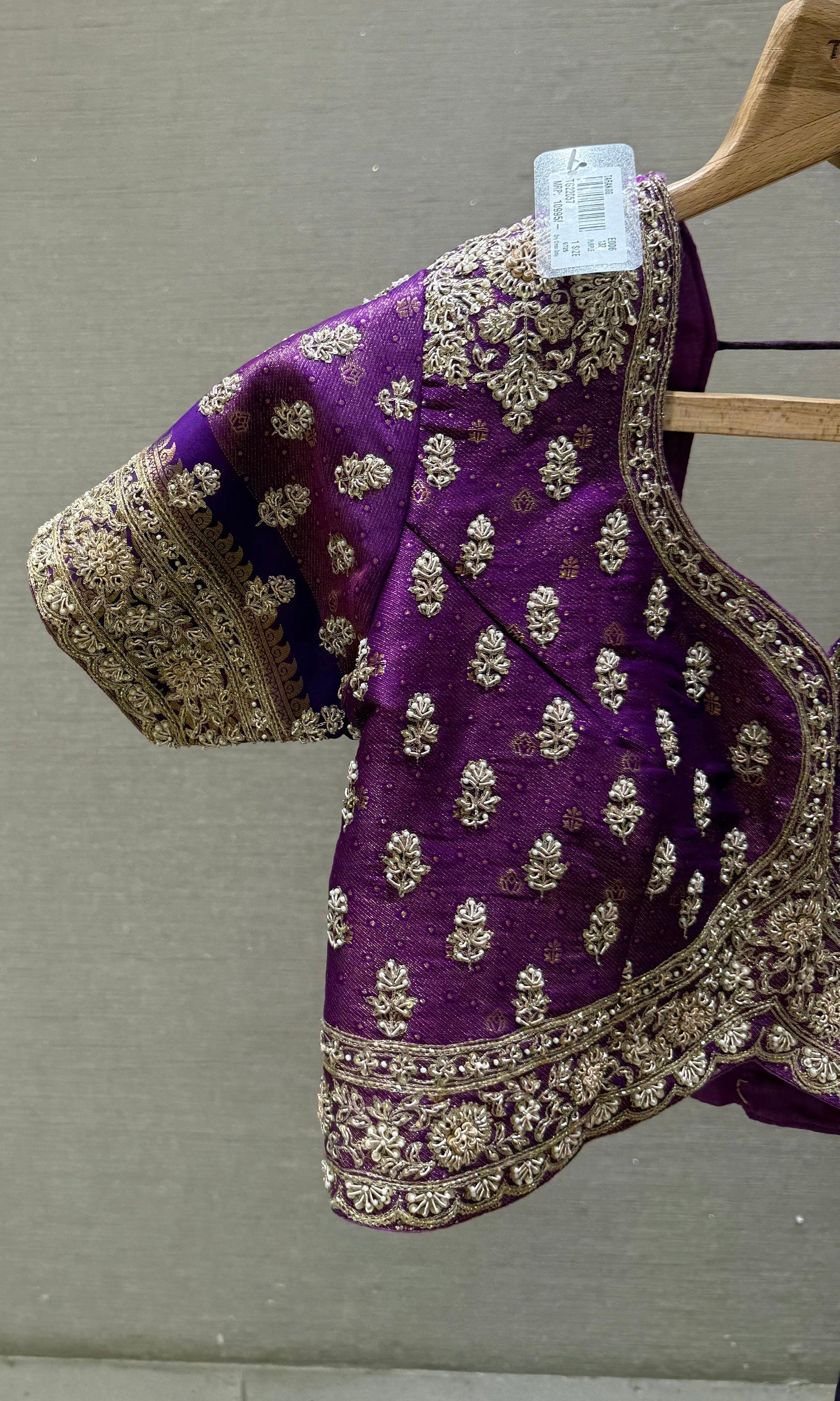 Purple saree with ready blouse