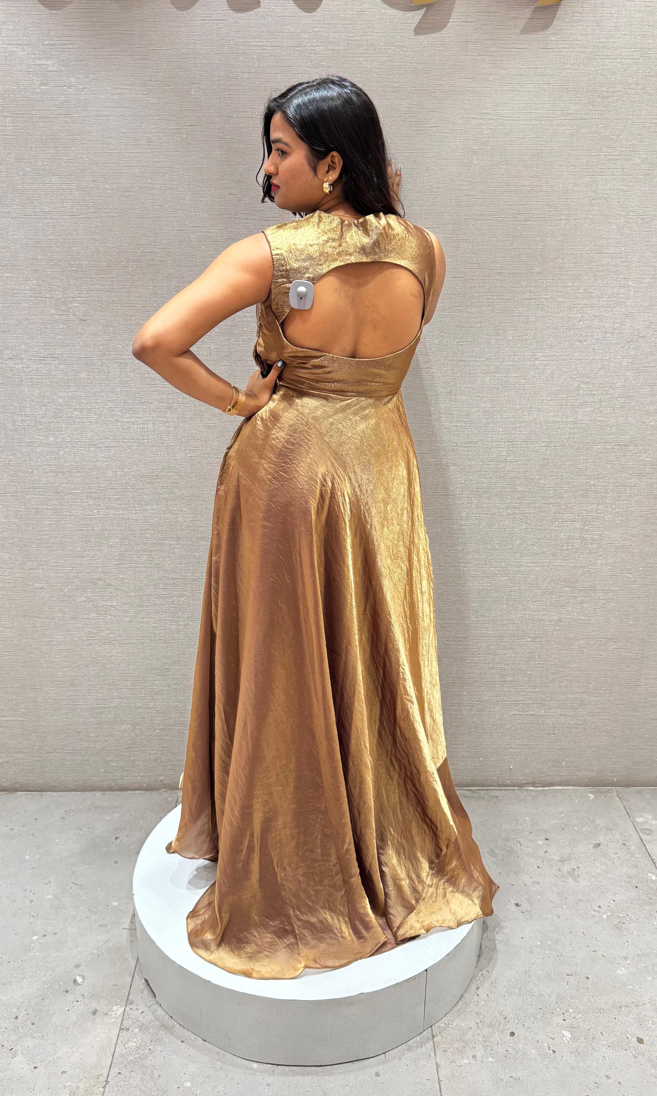 Brown FRONT SLIT PALAZZO SET