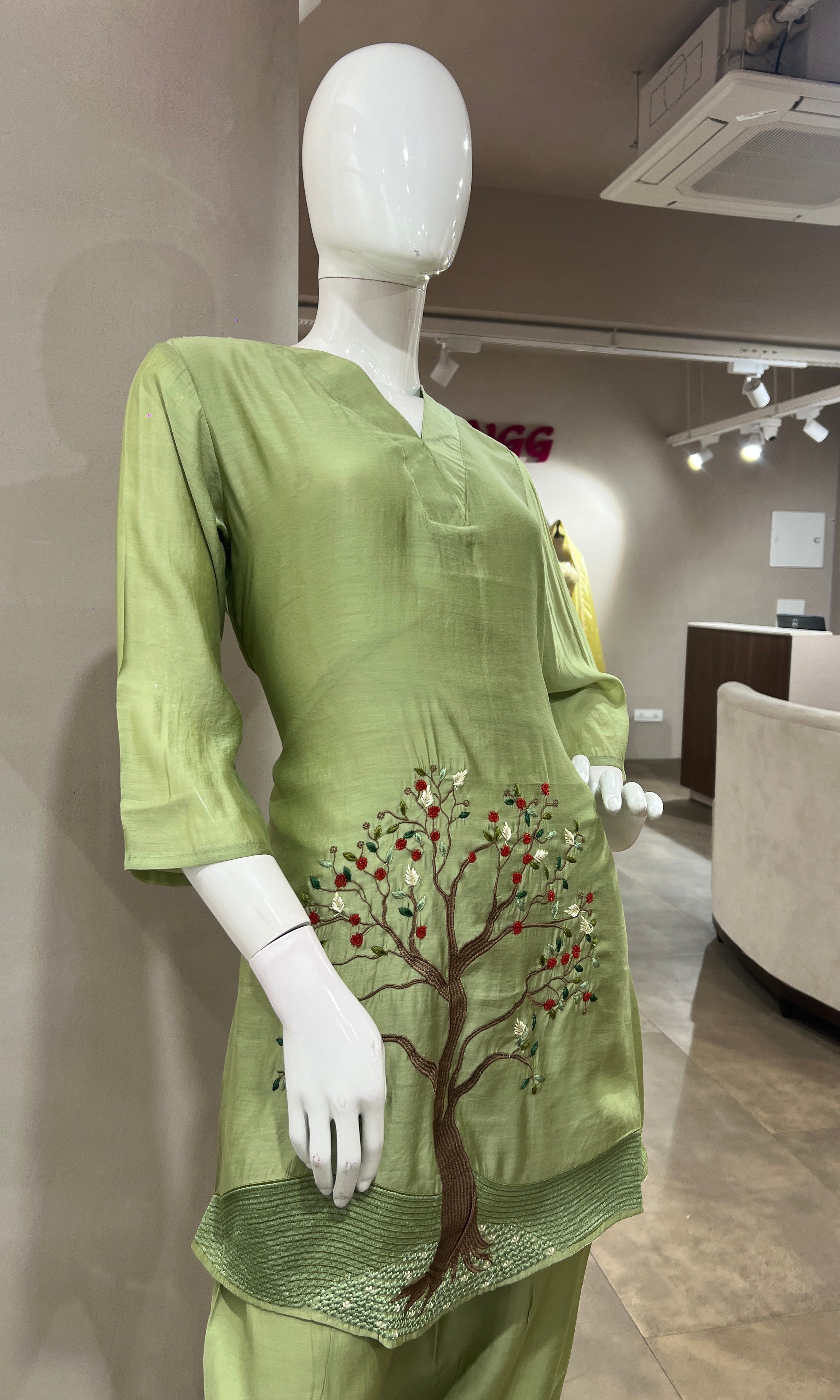 GREEN ETHNIC CORD SET