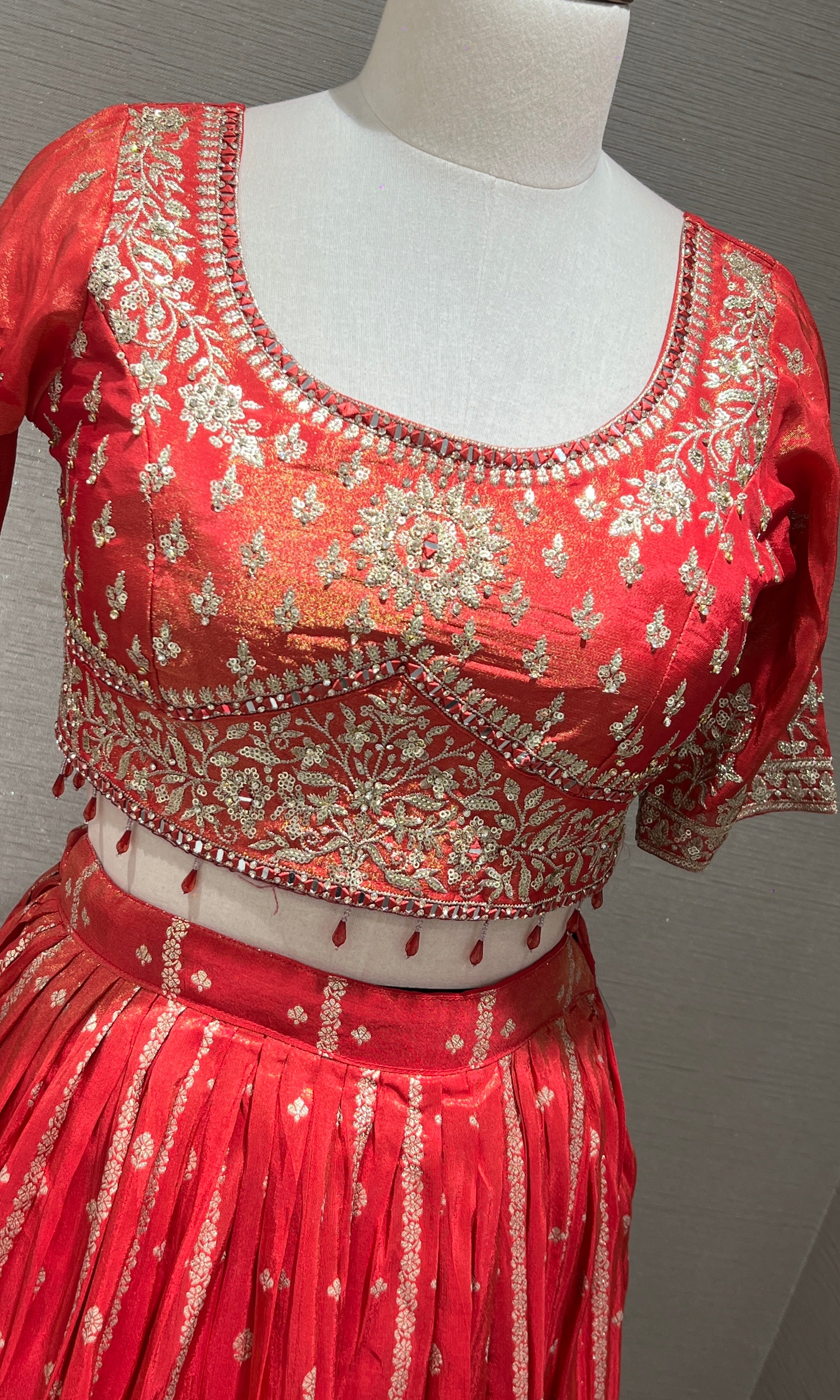 Pink Lehenga with Golden embroidery