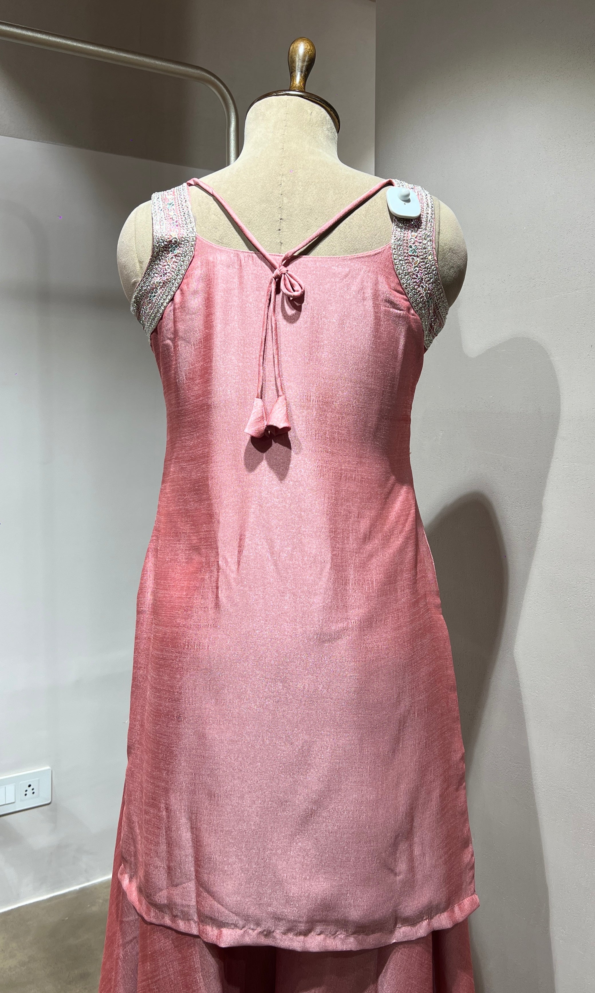 Baby pink Georgette Suit with Intricate ENSEMBEL