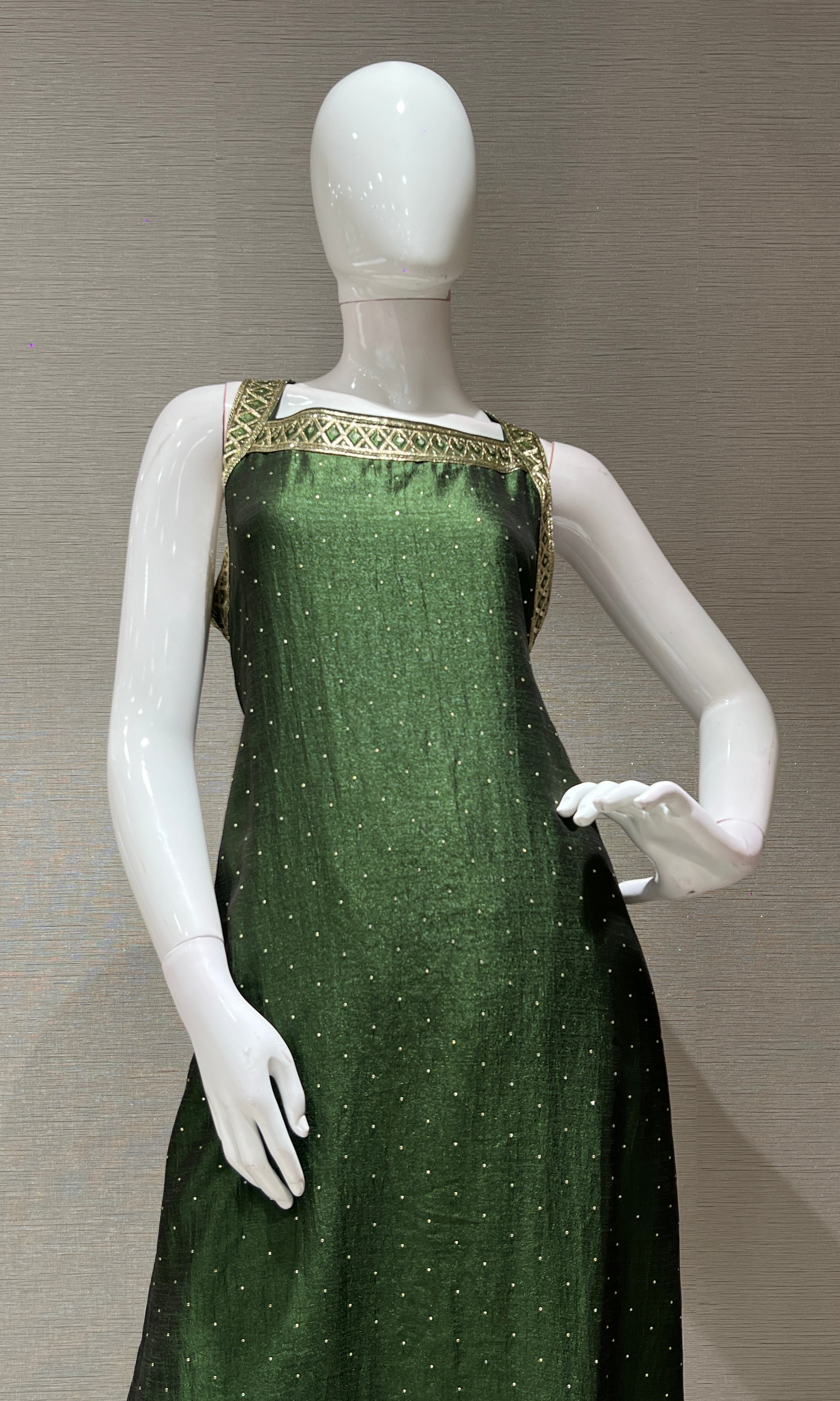 GREEN GOLD ETHNIC KURTA SET