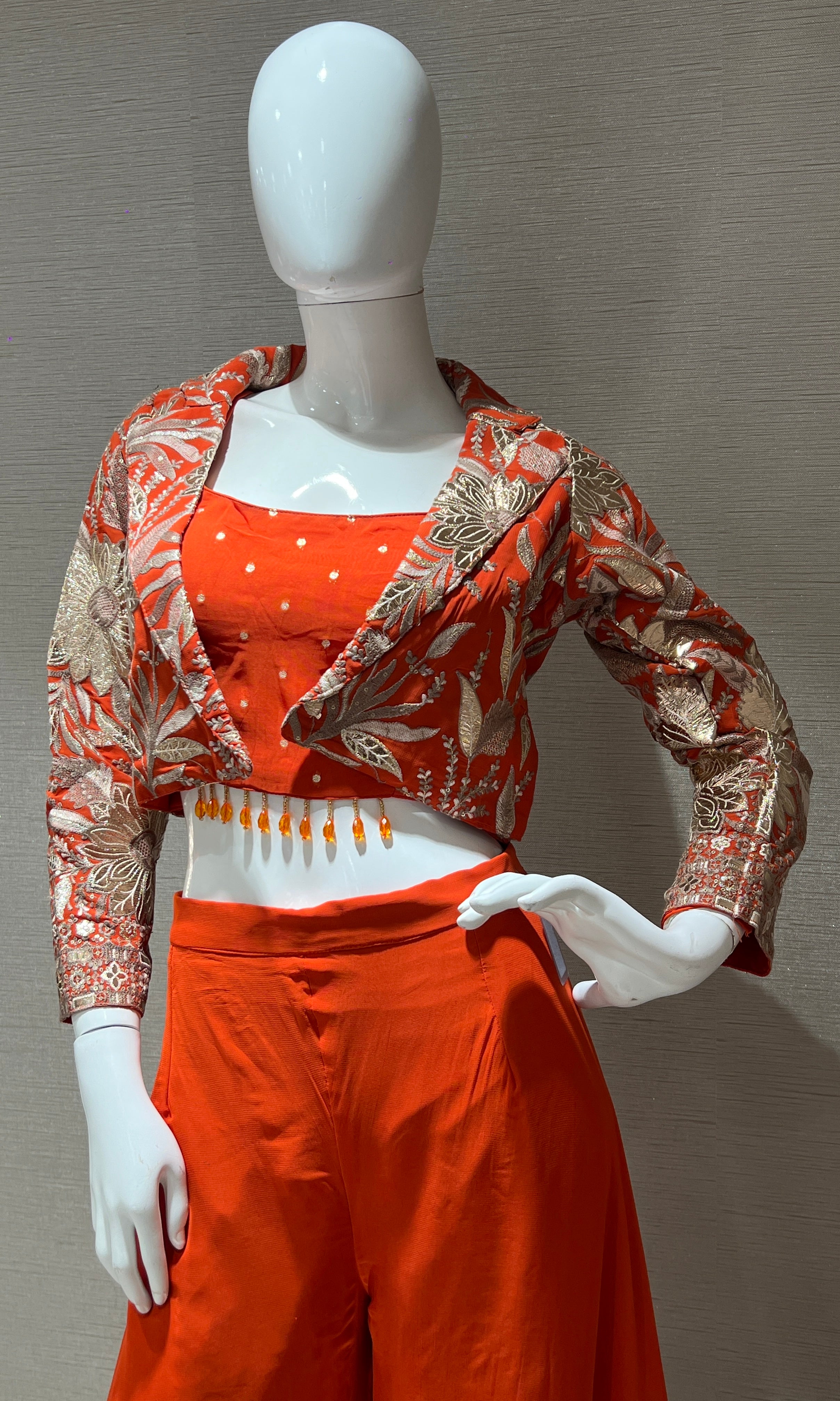 Orange palazzo with jacket