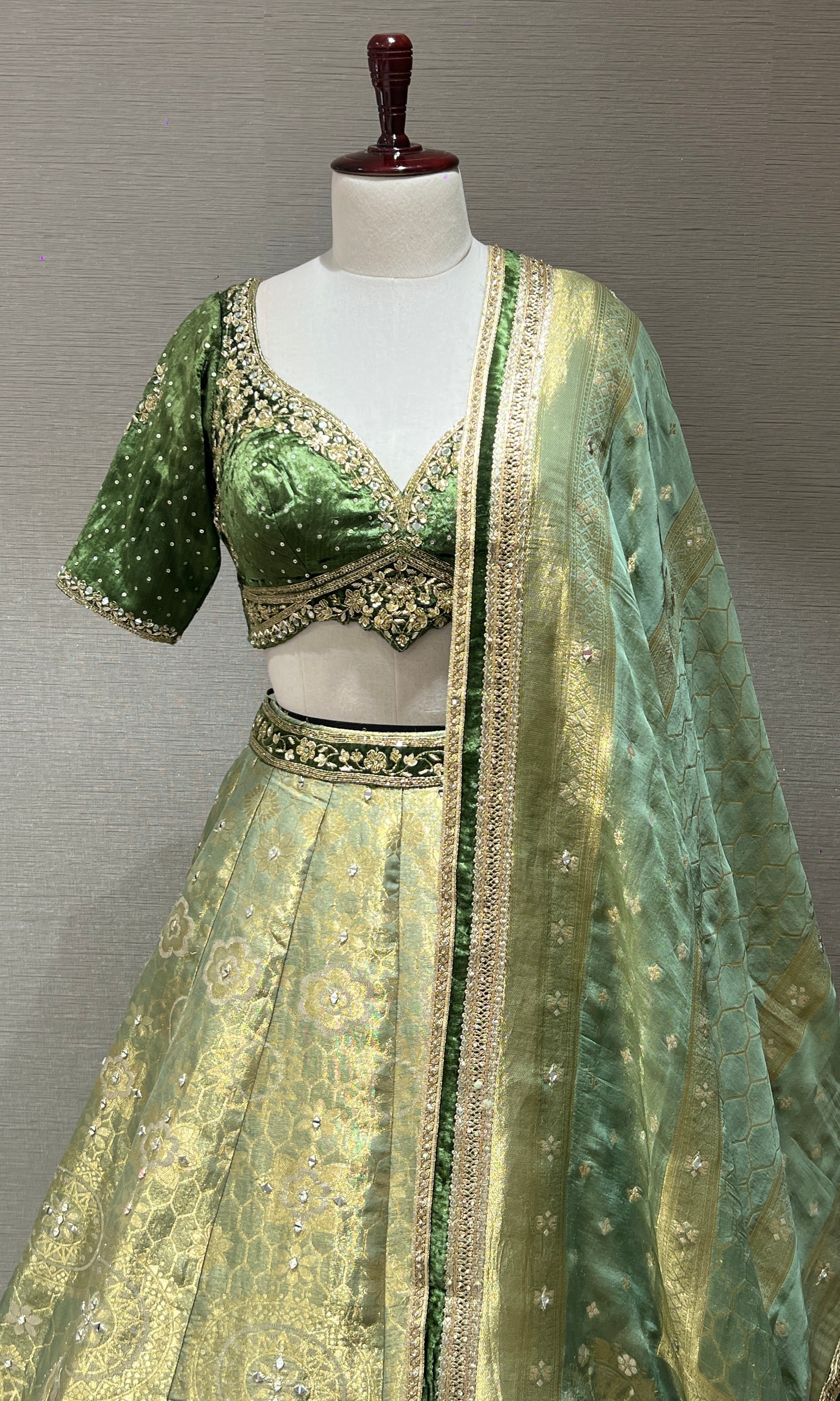 Regal Fern – Banarasi Silk Lehenga