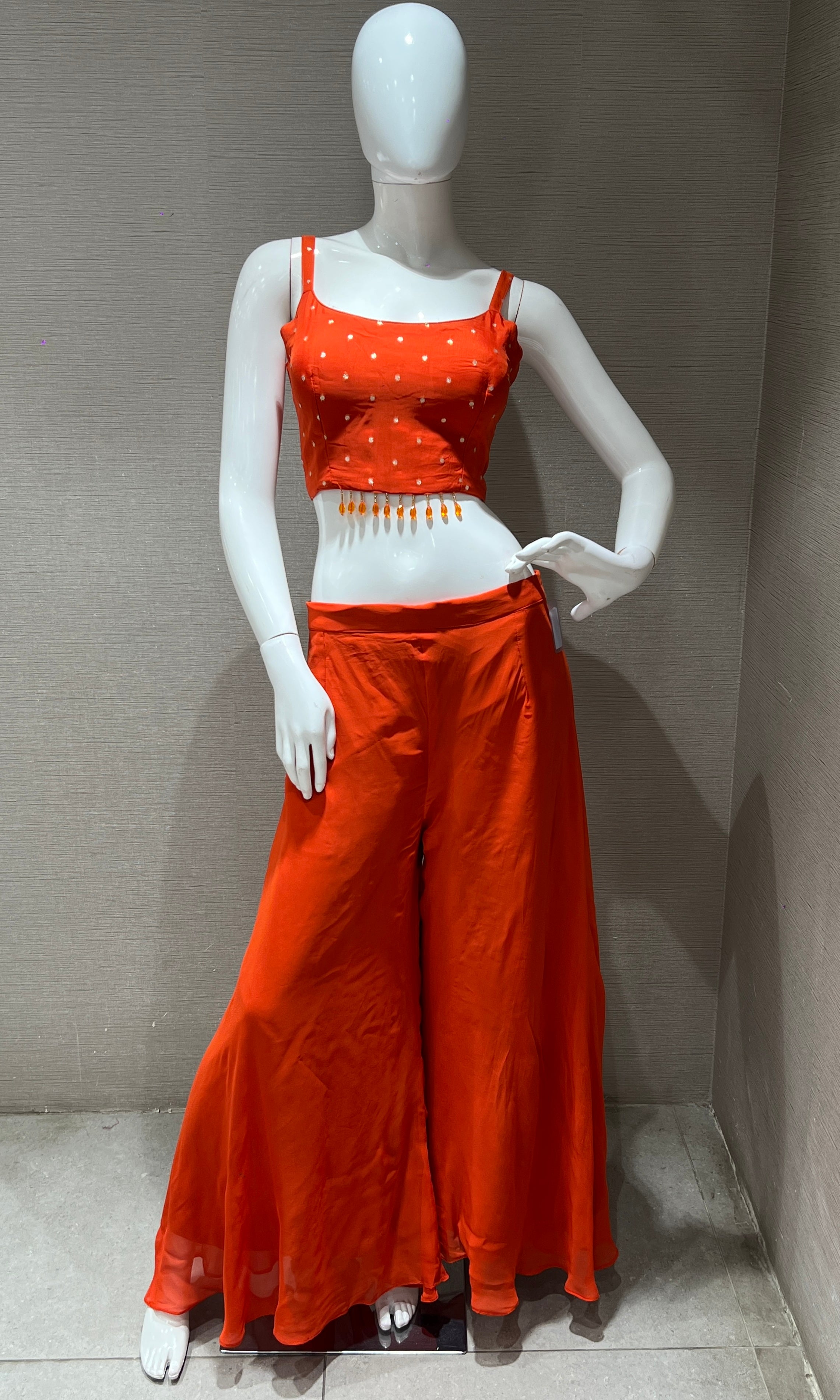 Orange palazzo with jacket