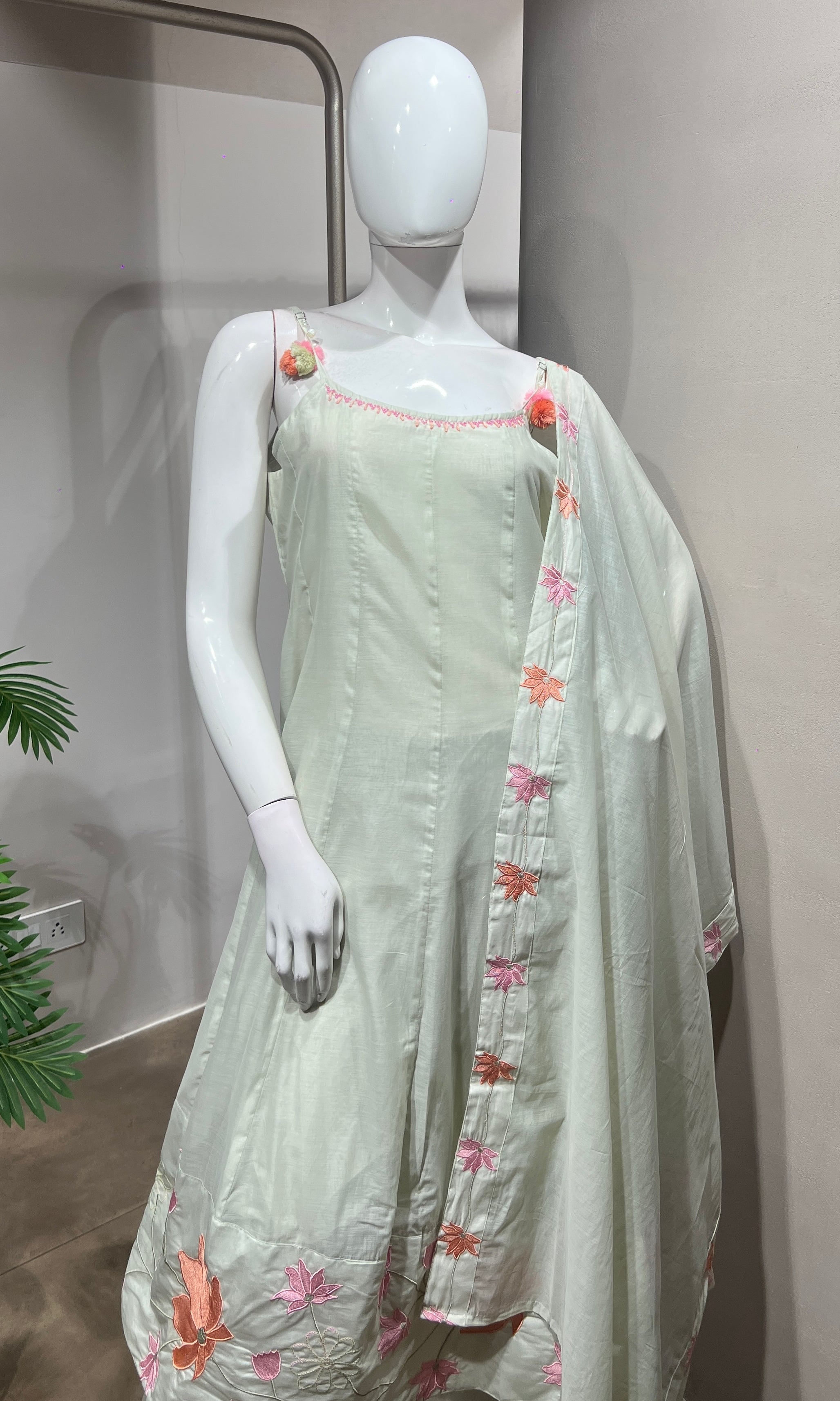 pista green tissue silk kurta set