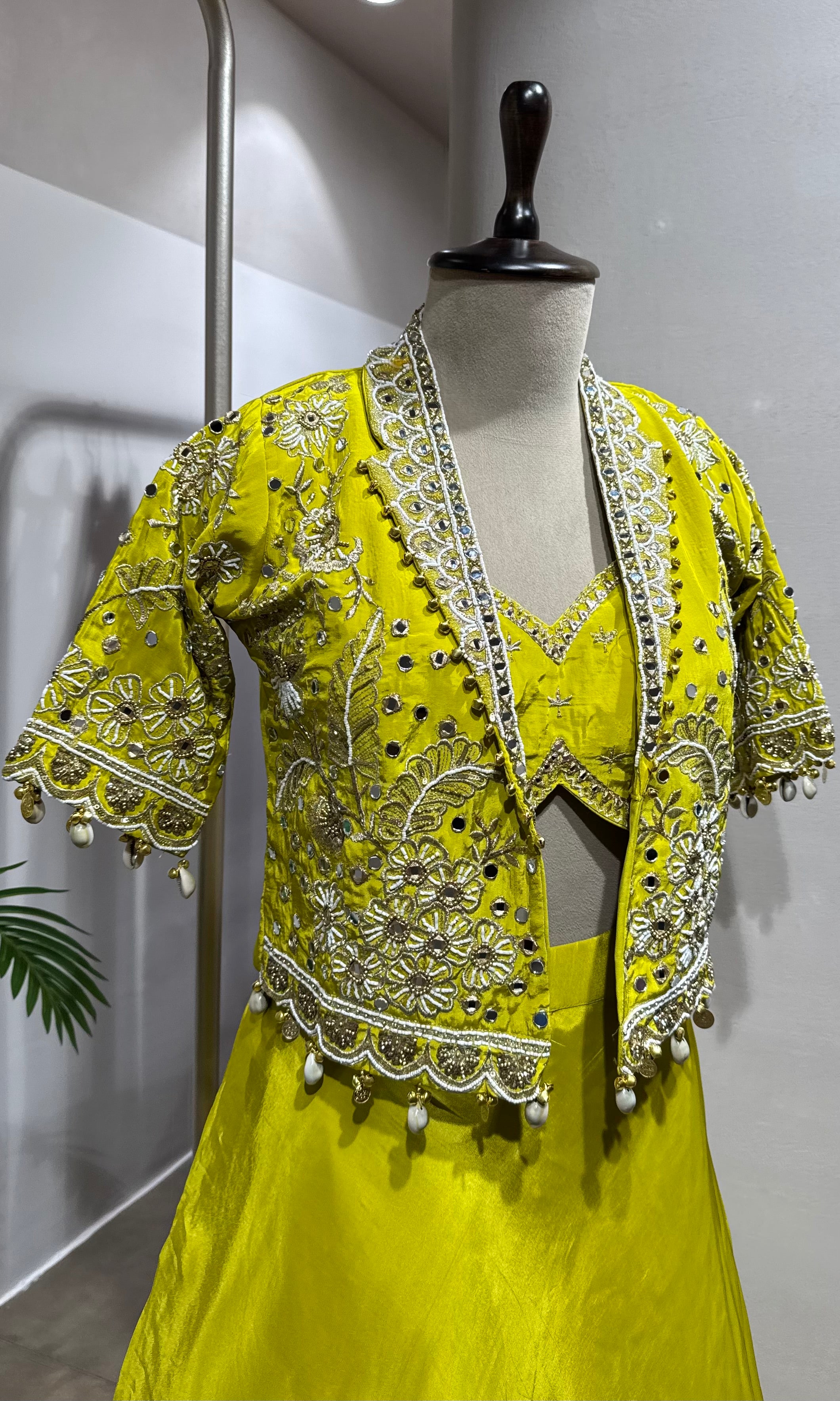 Light yellow georgette lehenga choli set