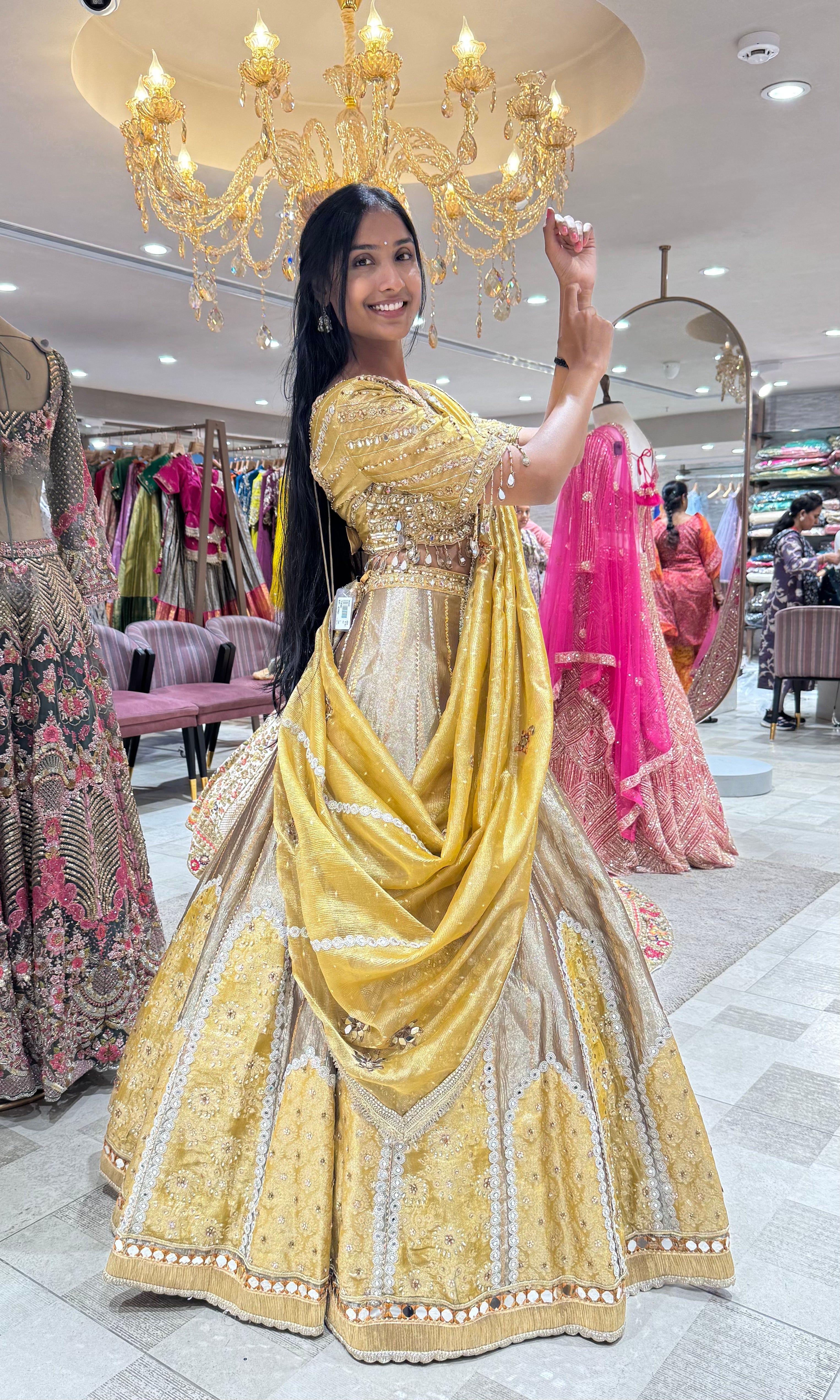 GOLDEN EMBROIDERED LEHENGA