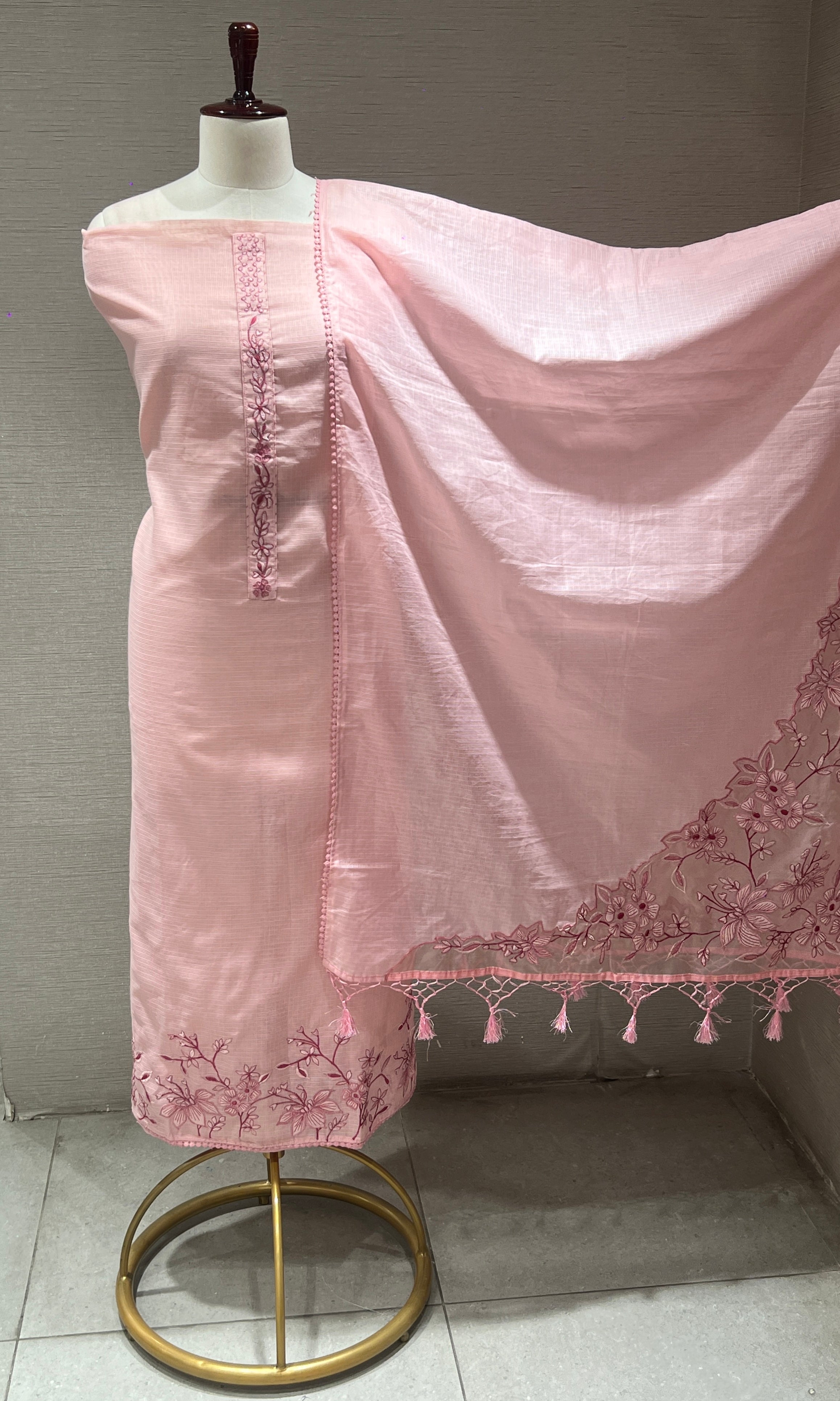 Baby pink dress material