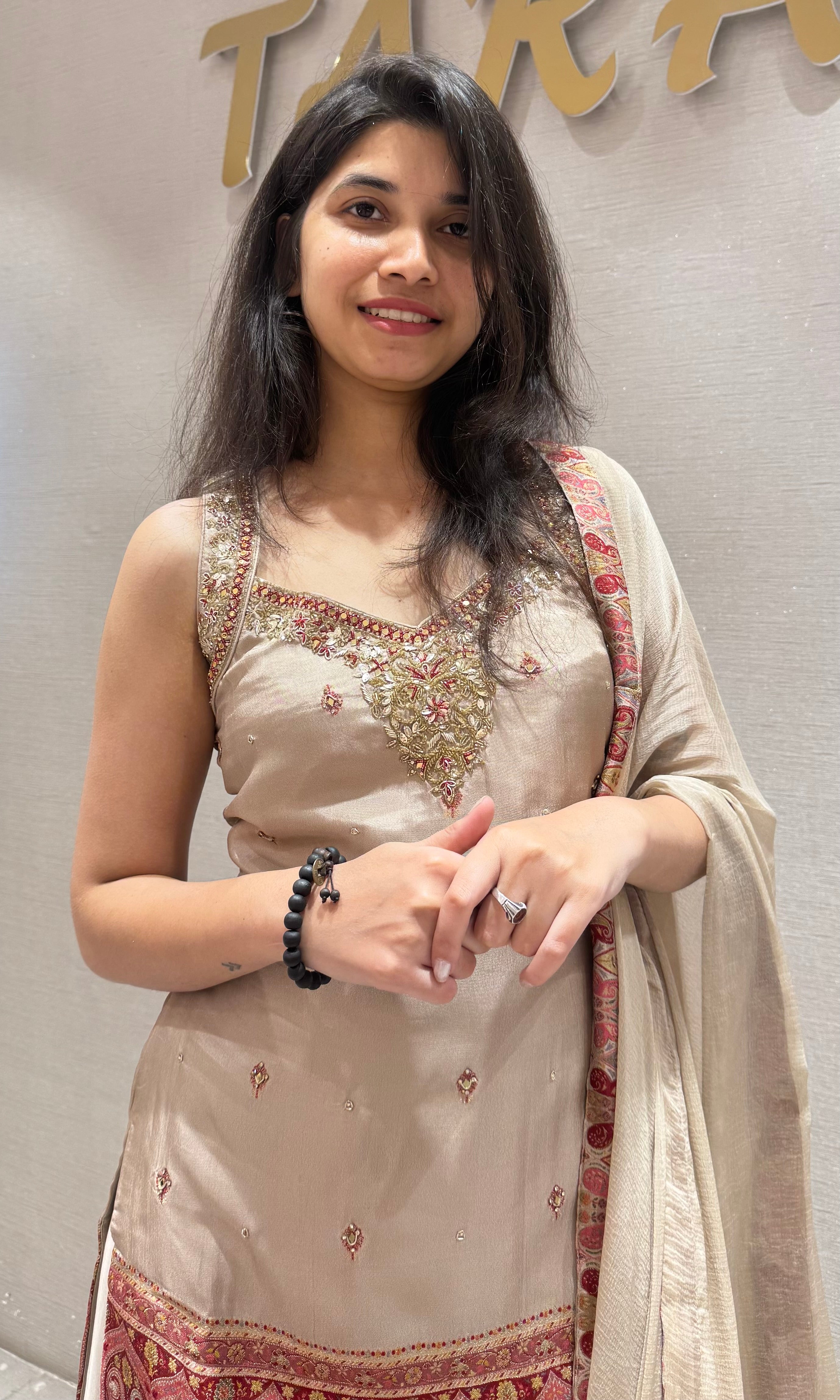 Cream EMBROIDERED SHARARA SET