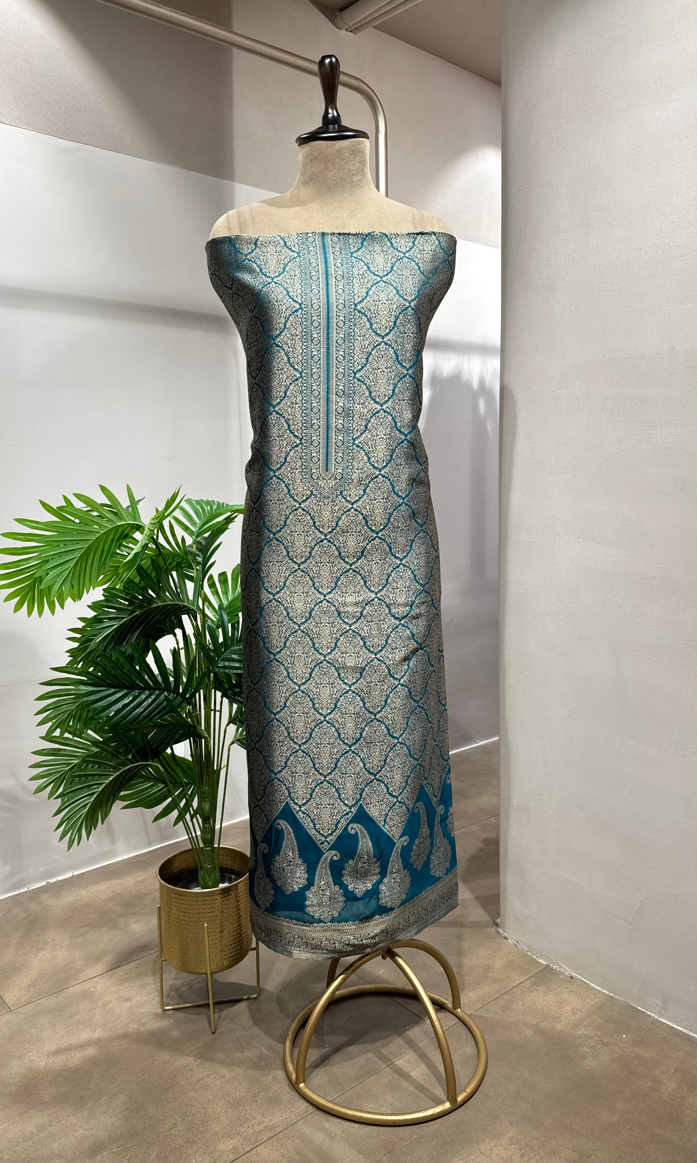 SEA Green Georgette DRESS MATERIAL