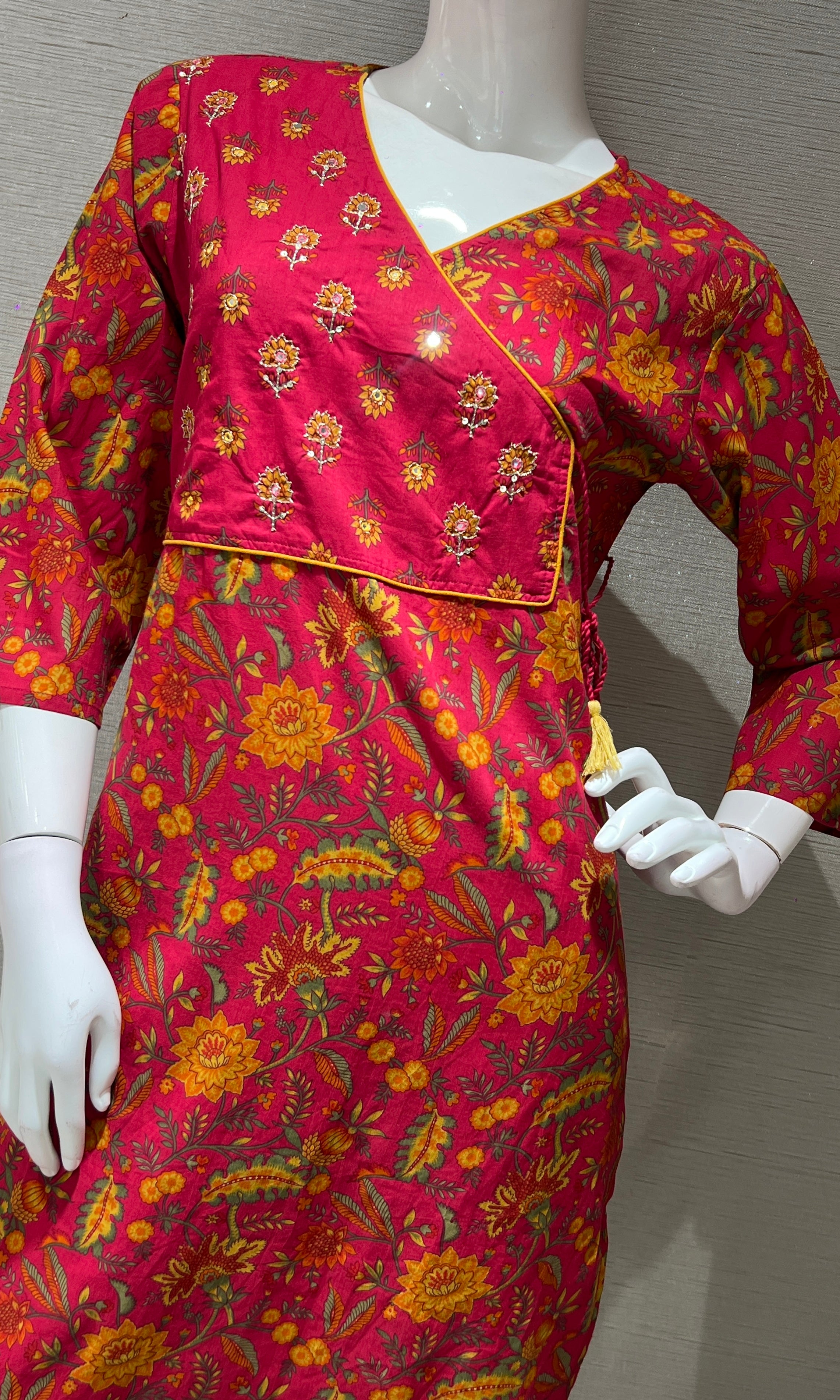 Pink ETHNIC PRINTED kurta set