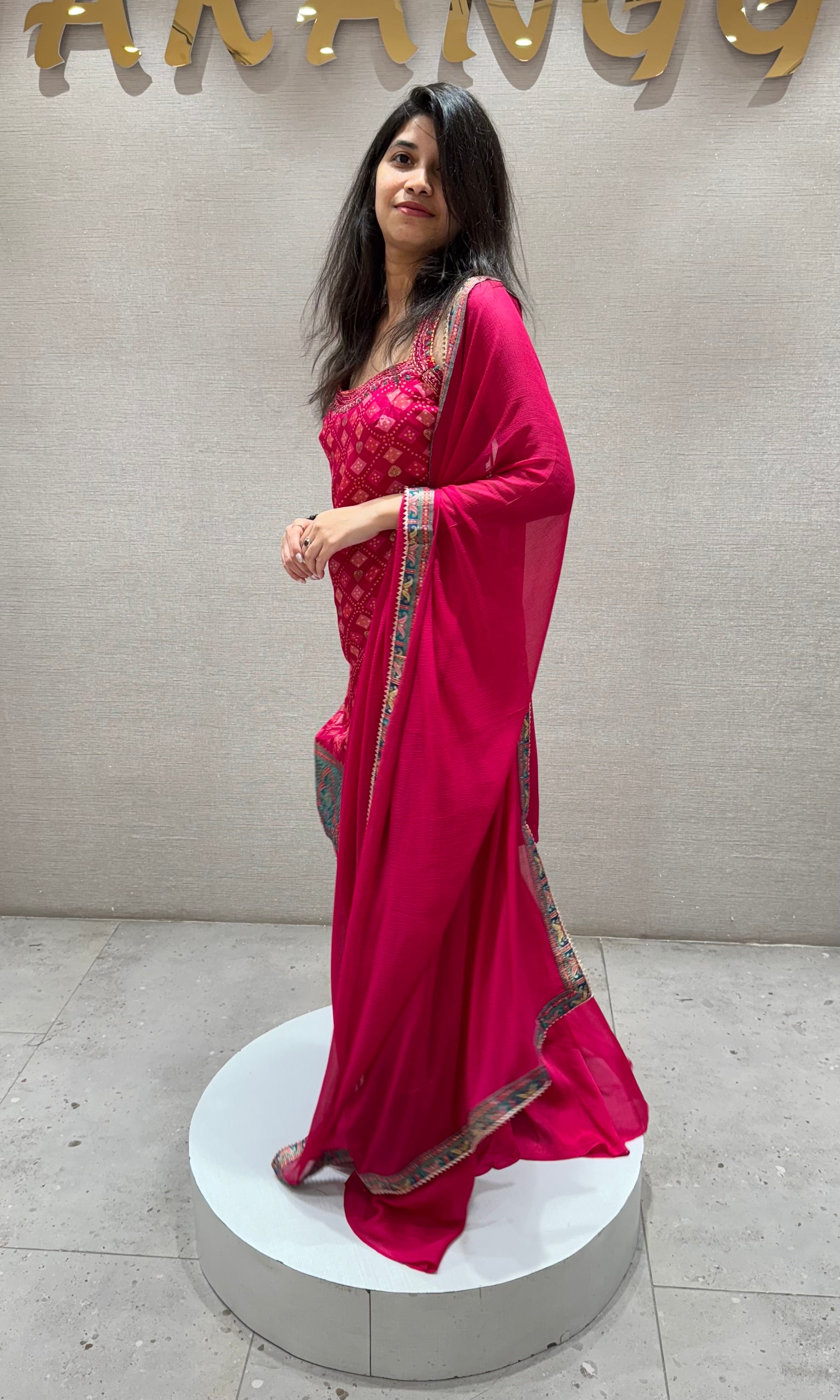 Radiant RANI Pink Embroidered Sharara Set