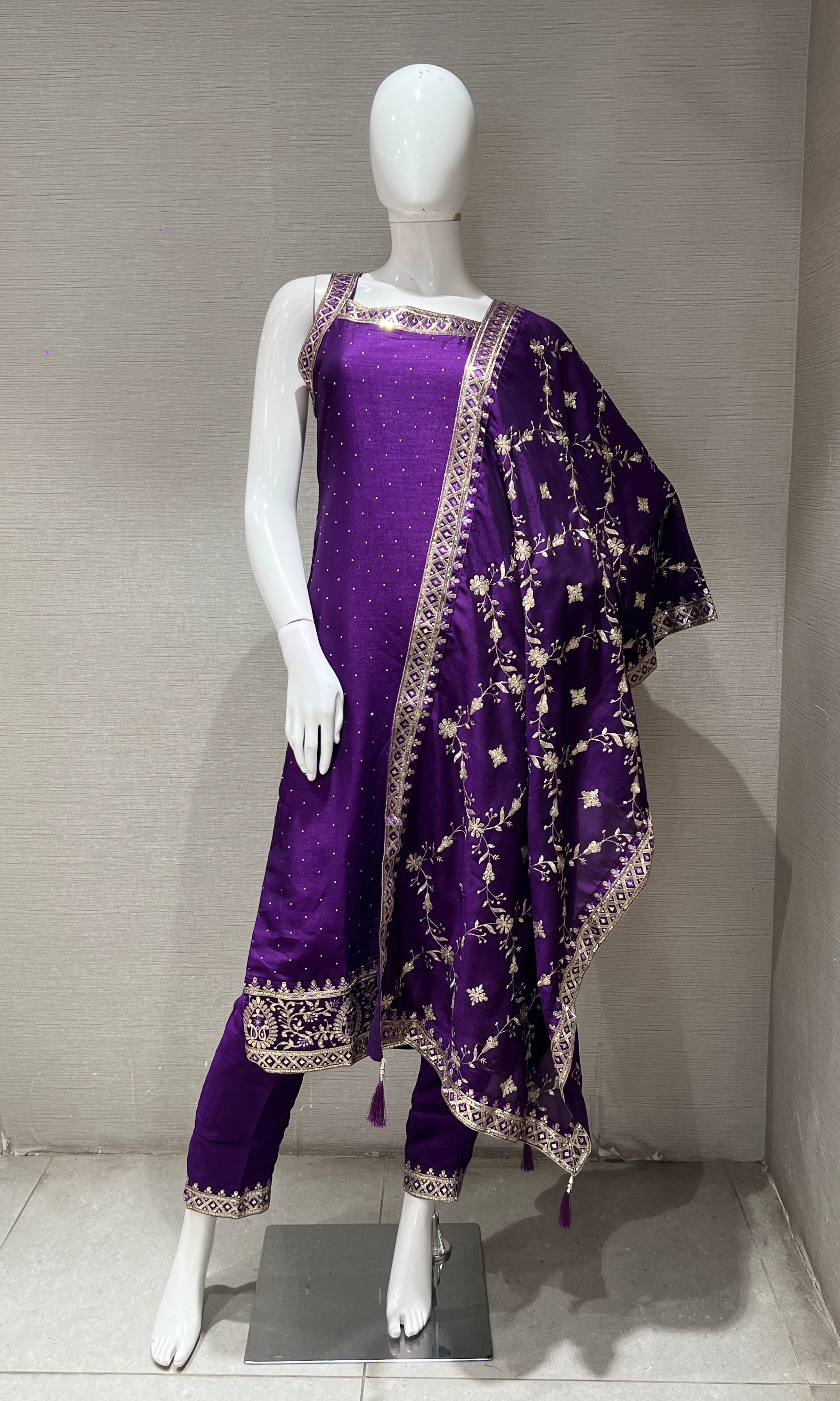 Purple ETHNIC GOLDEN kurta set