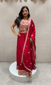 Rani pink golden embroidered Lehenga