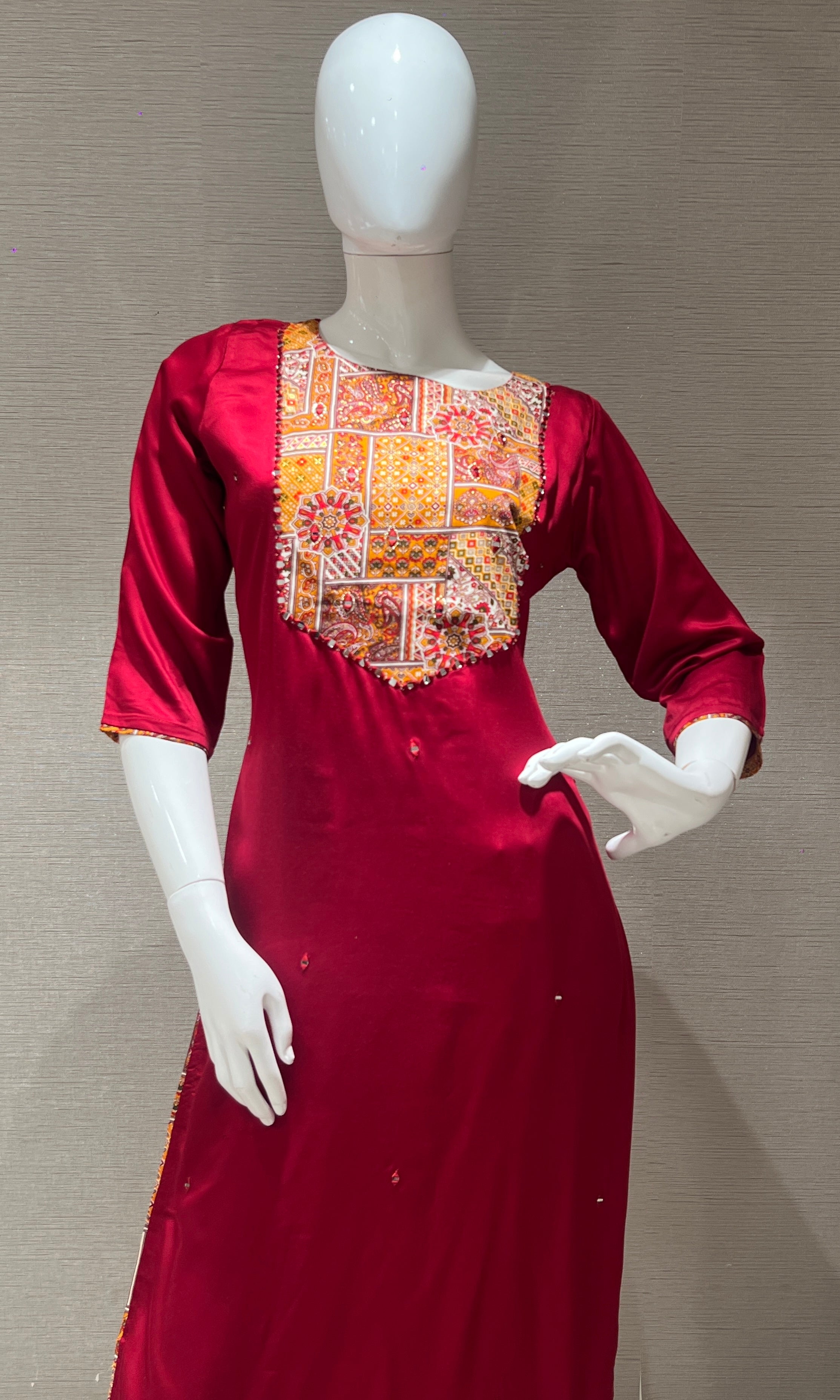 Red kurta set
