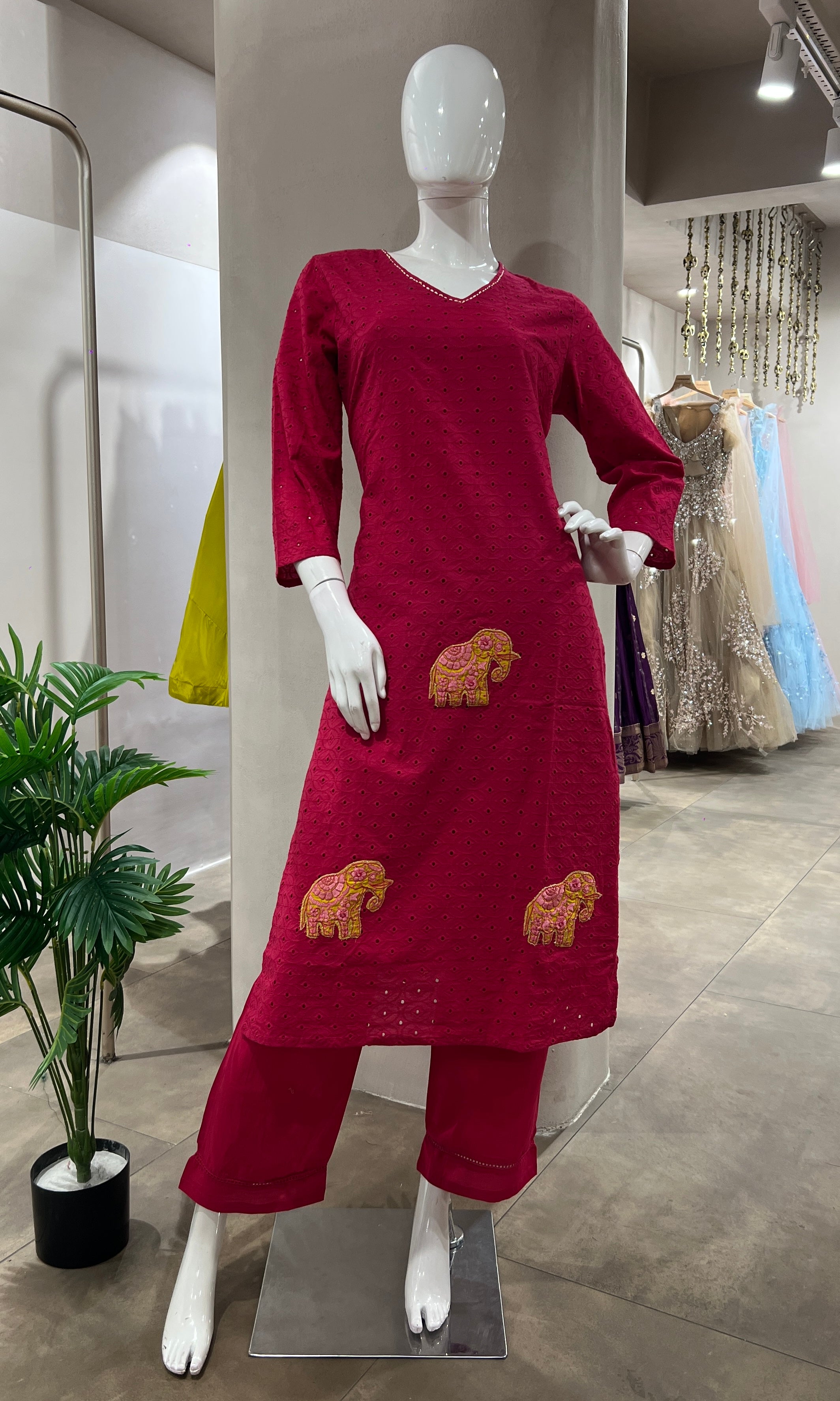 PINK ETHNIC KURTA SET