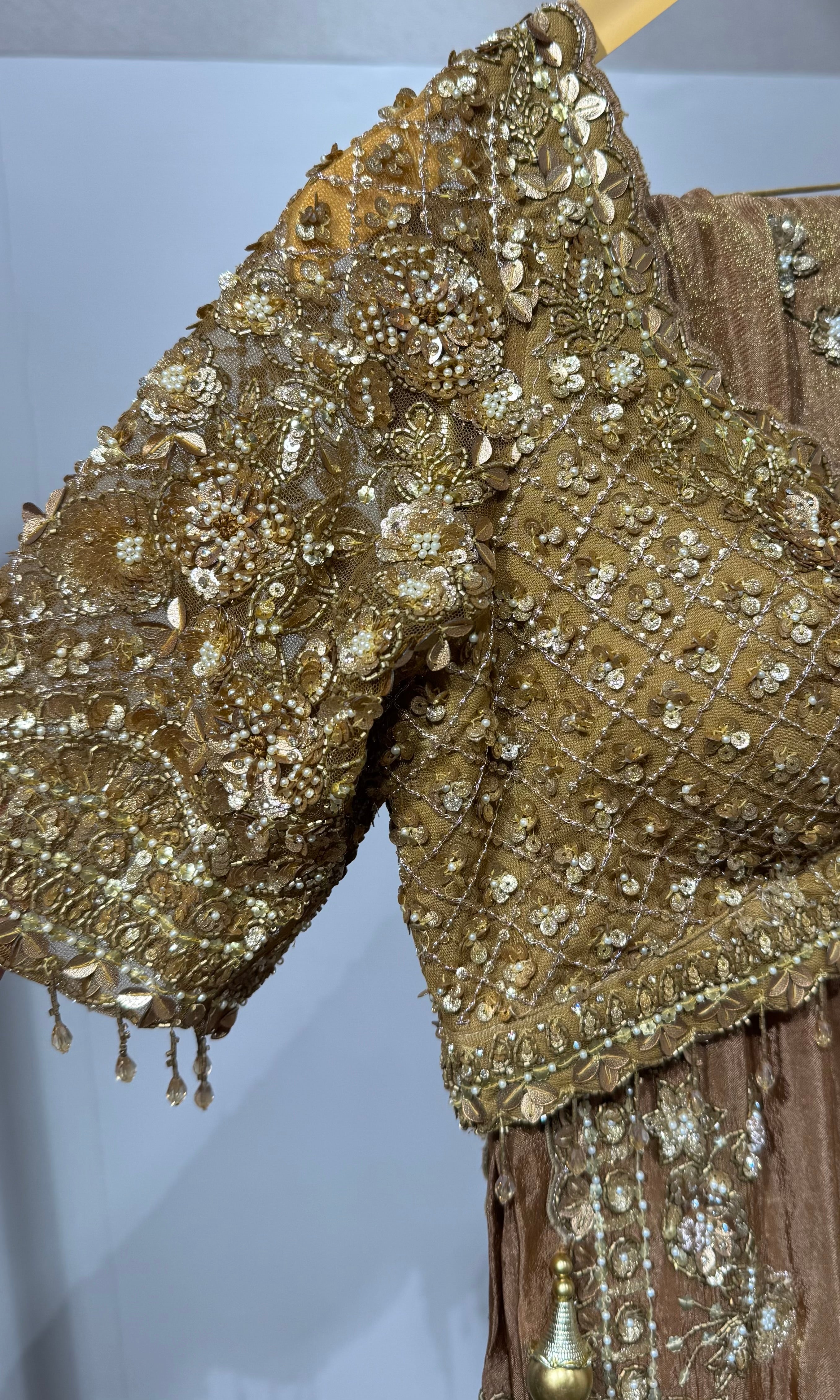 Golden Cora Zari Tissue Silk Bridal Saree
