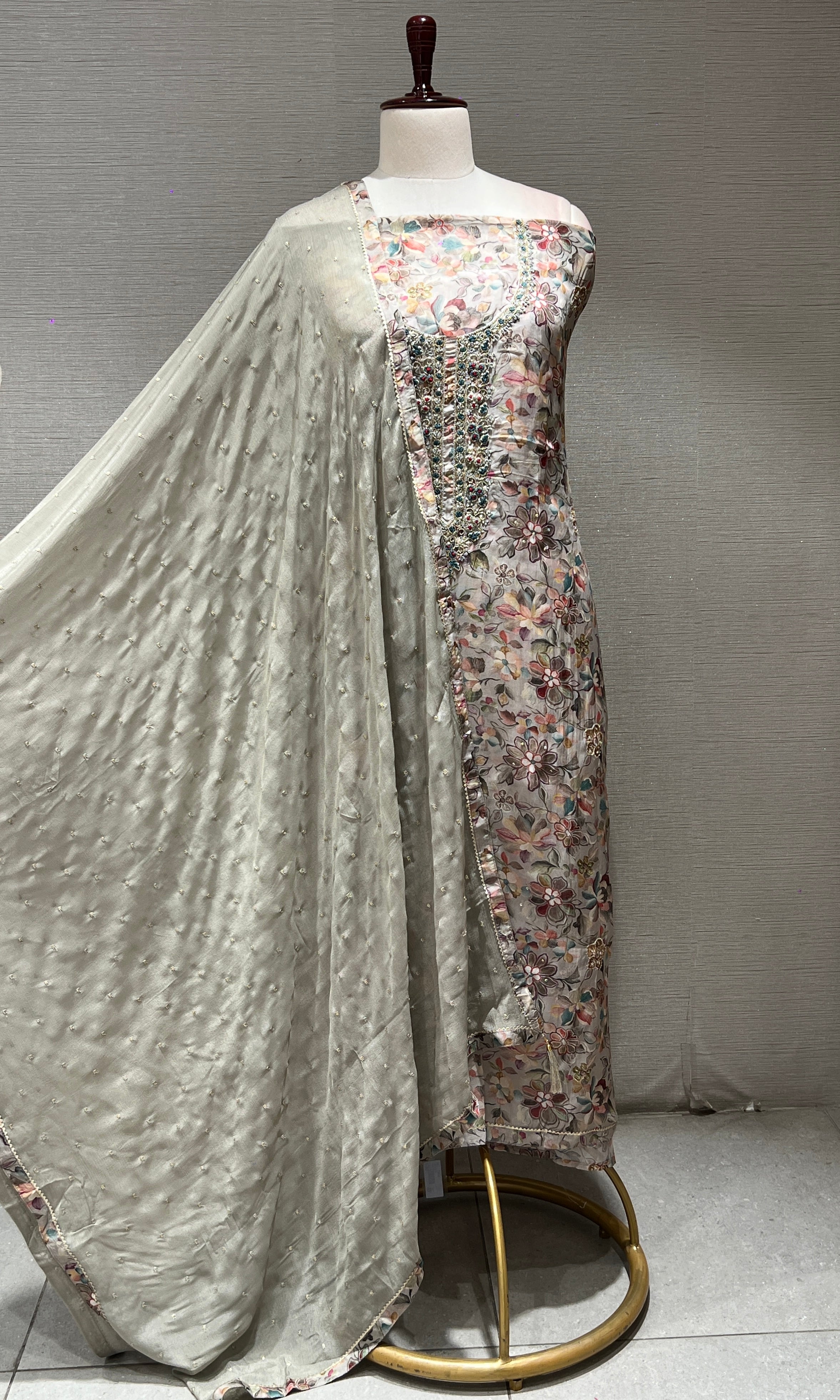 Light blue dress material