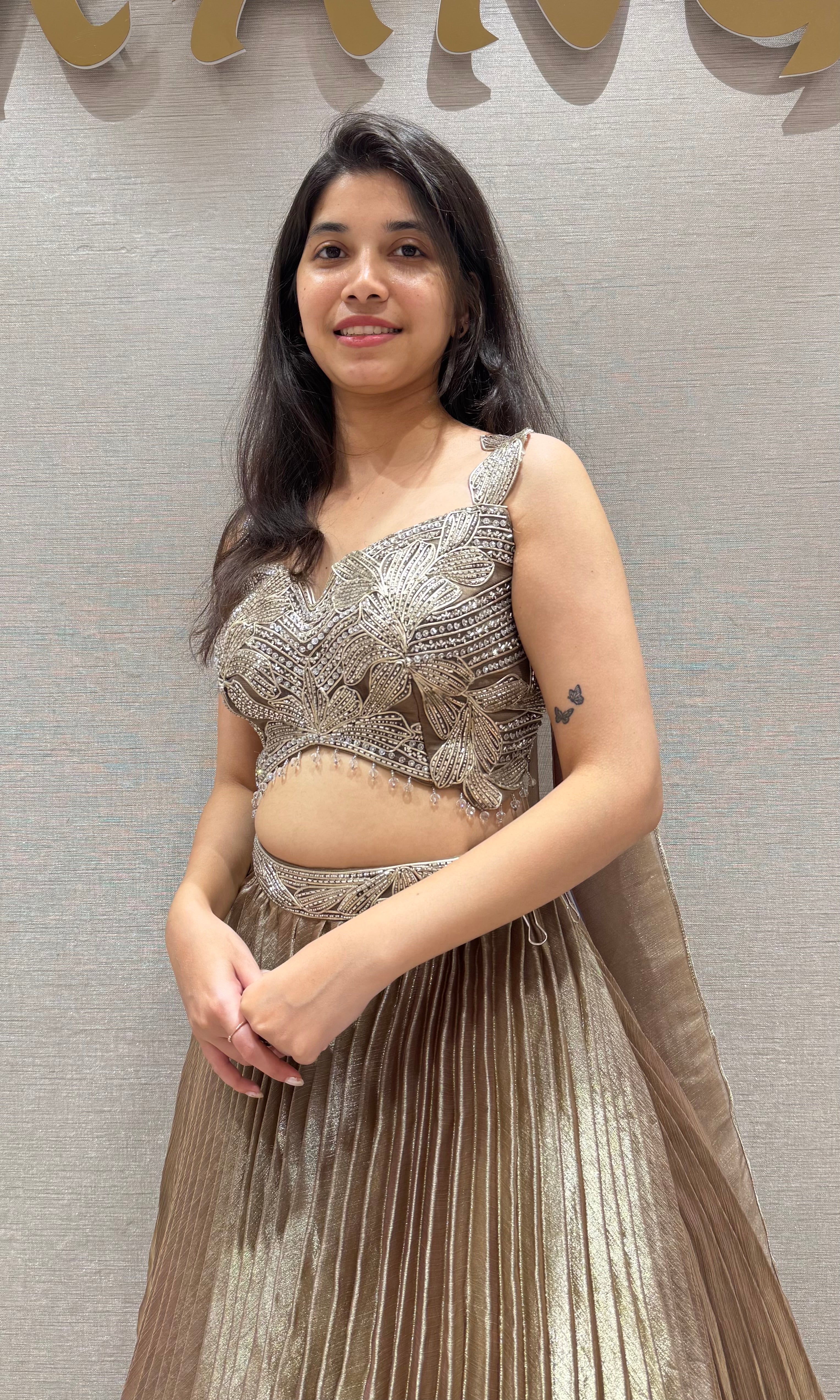 Light brown GOLDEN GLOW Lehenga