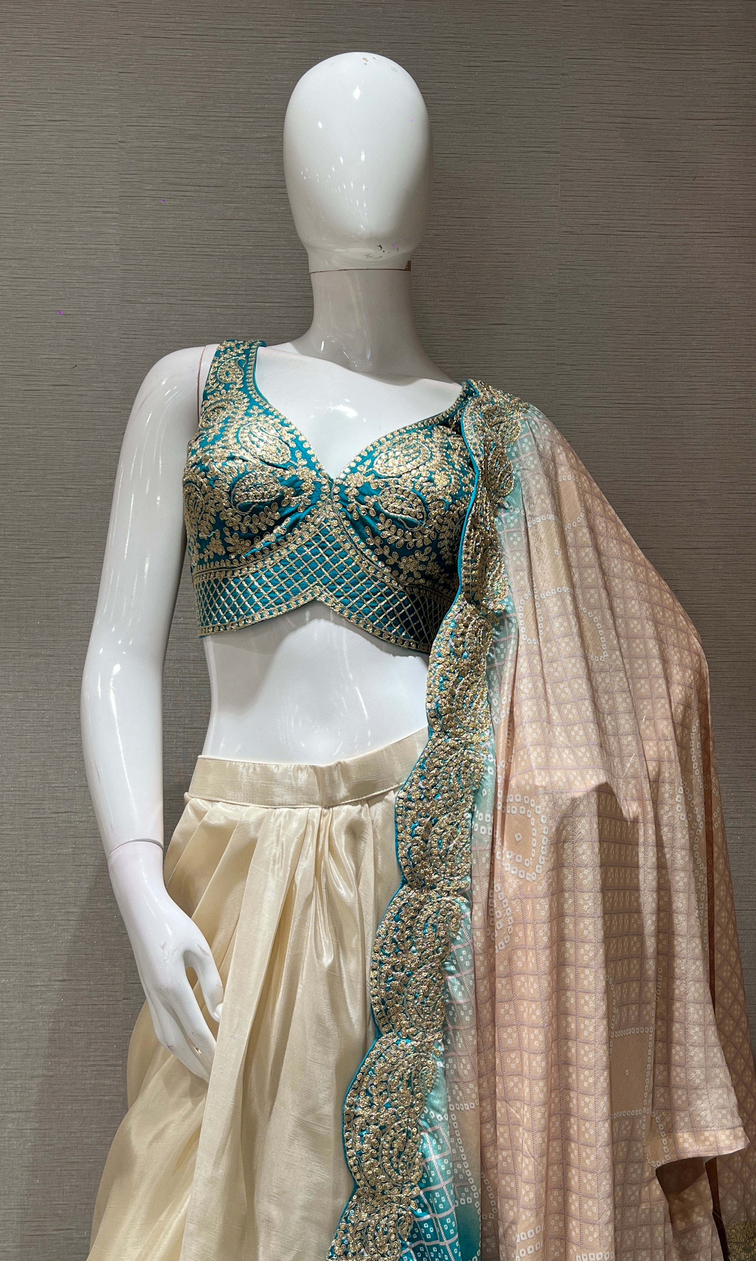 Yellow SKIRT WITH EMBROIDERED BLOUSE & DUPATTA