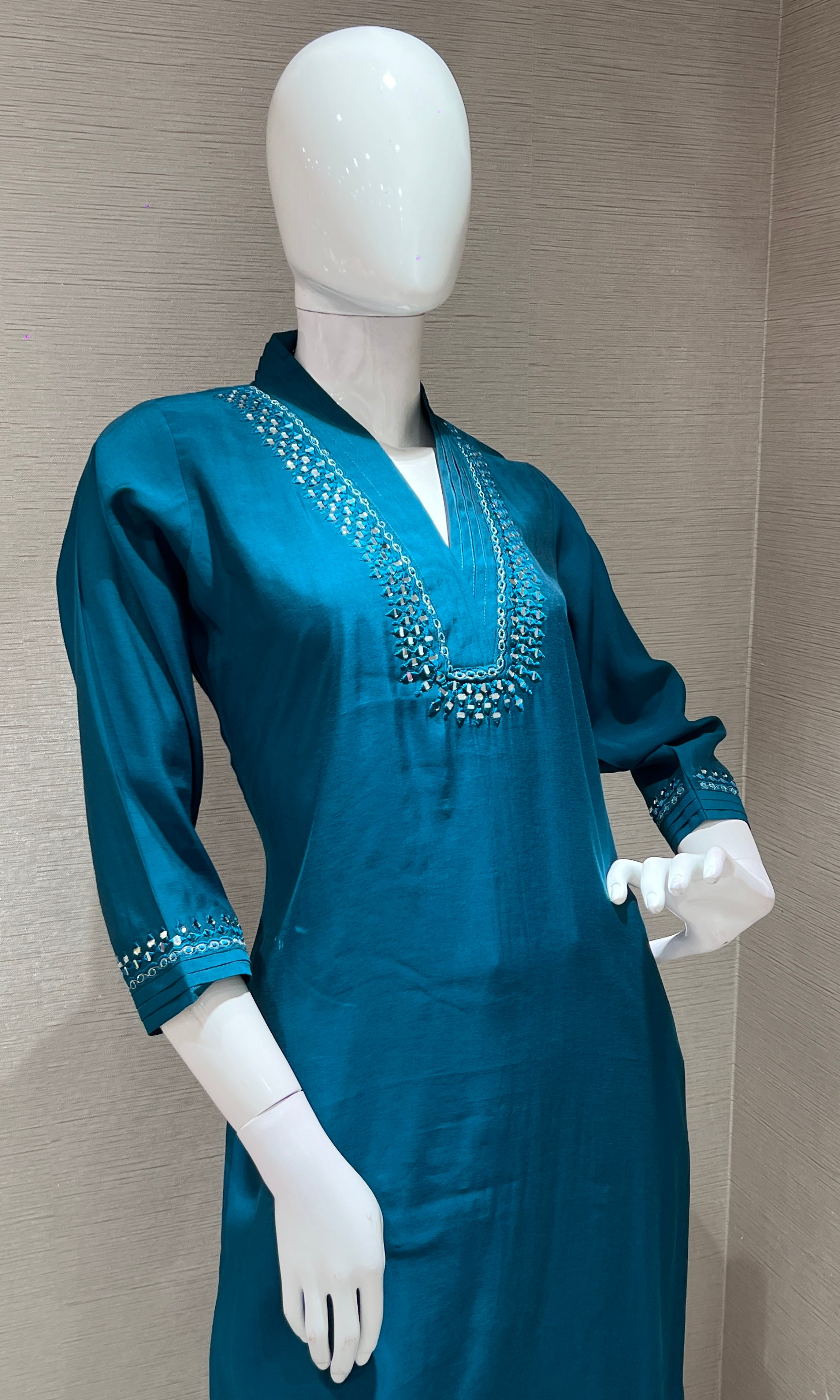 PEACOCK BLUE KURTA SET