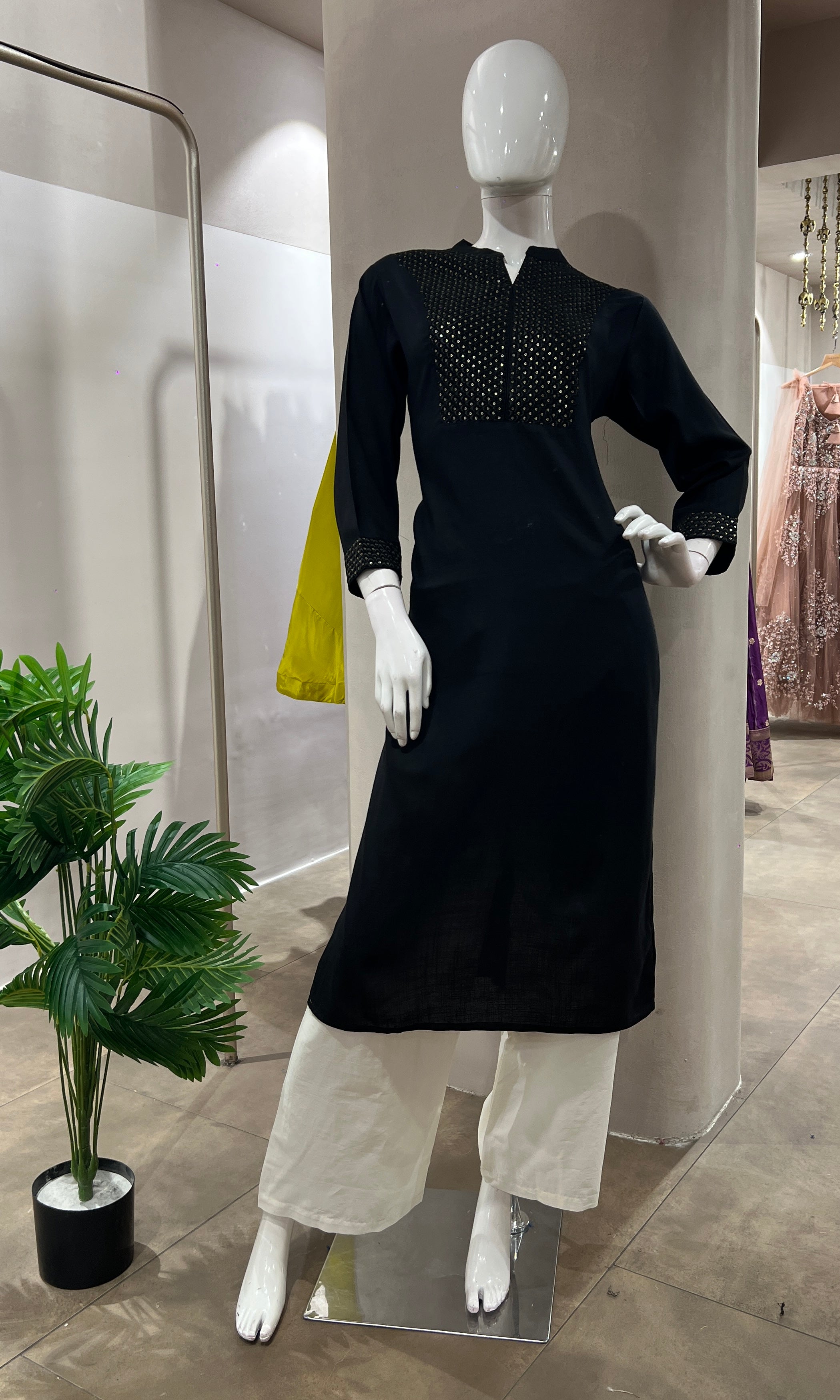 BLACK ETHNIC KURTI TOP