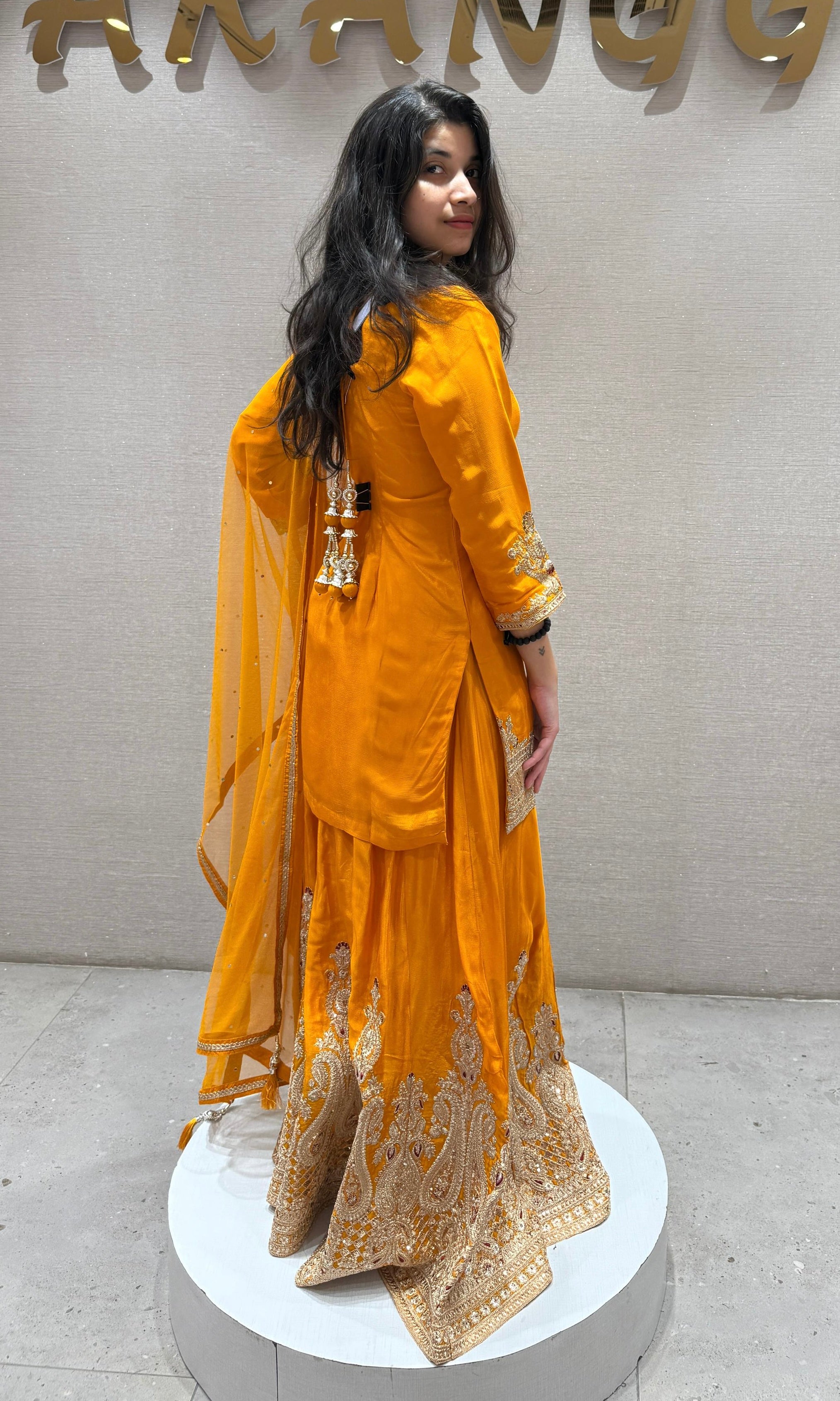 Mustard yellow Sharara