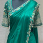 Green saree with ready blouse 1888