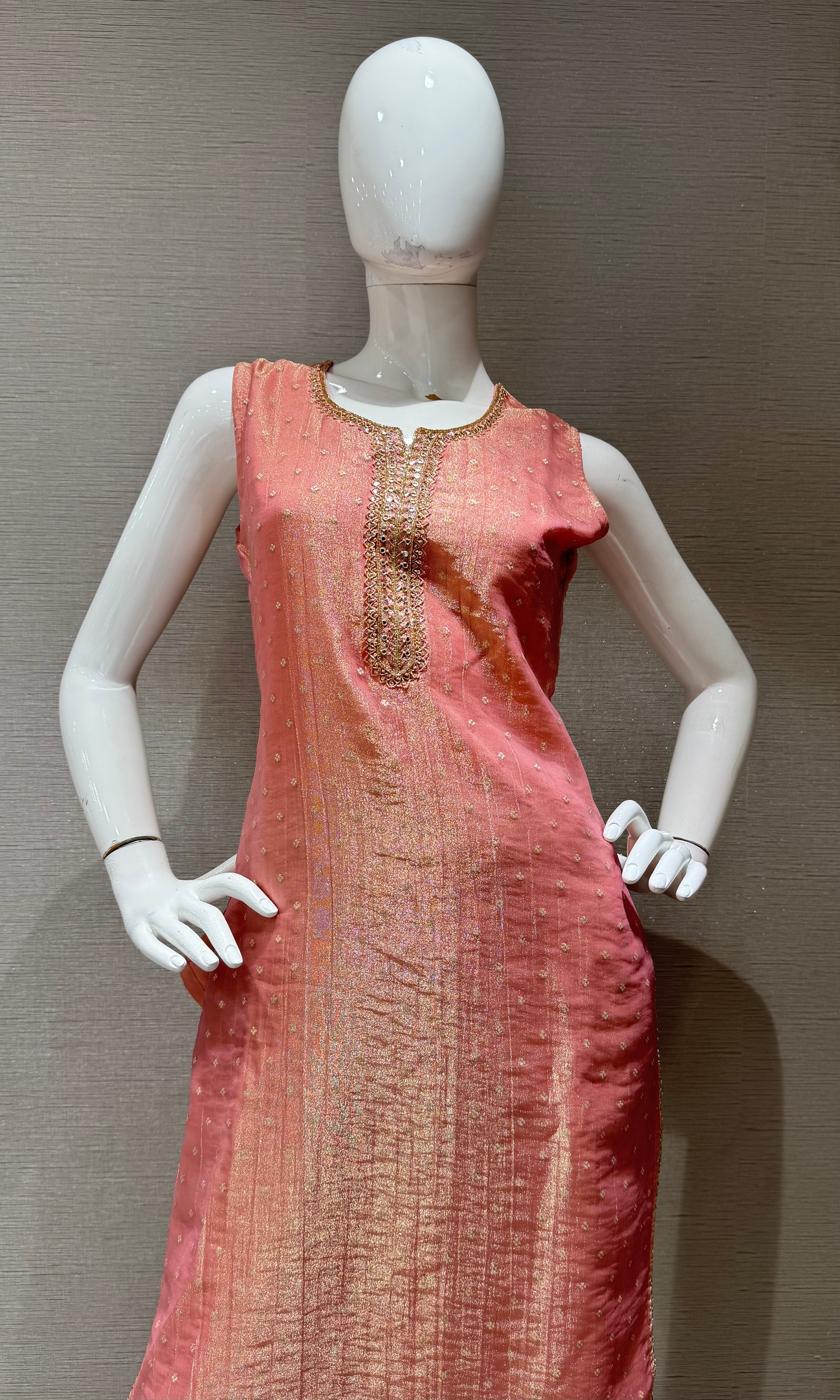 Peach Salwar Kurta Set with Dupatta