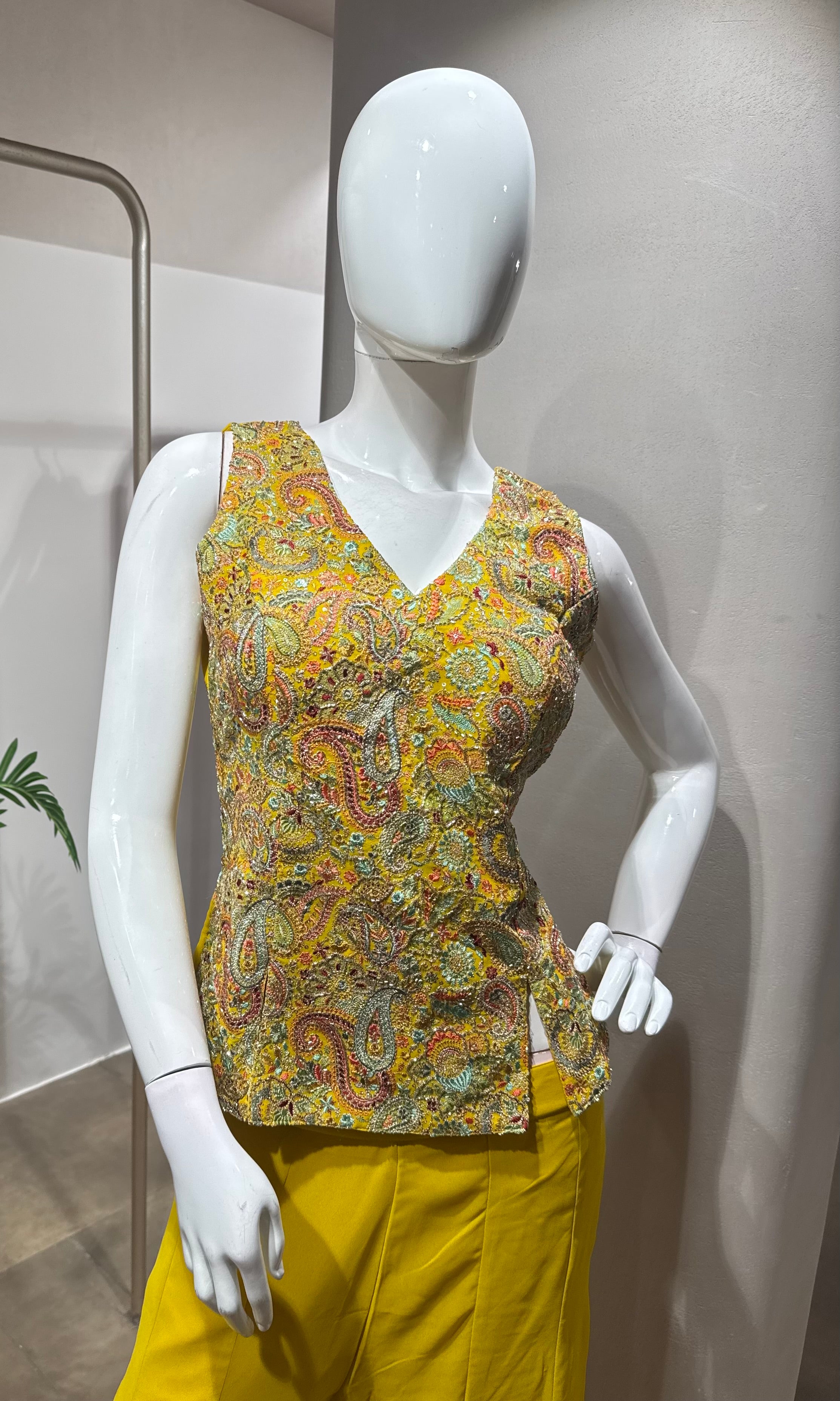 Yellow Georgette palazzo Set