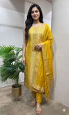 Yellow Georgette Banarasi DRESS MATERIAL