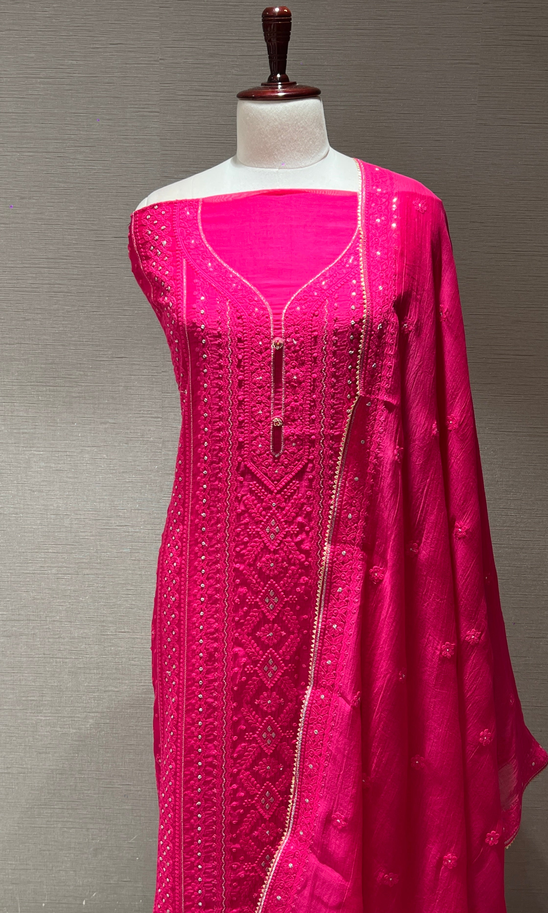 Pink dress material