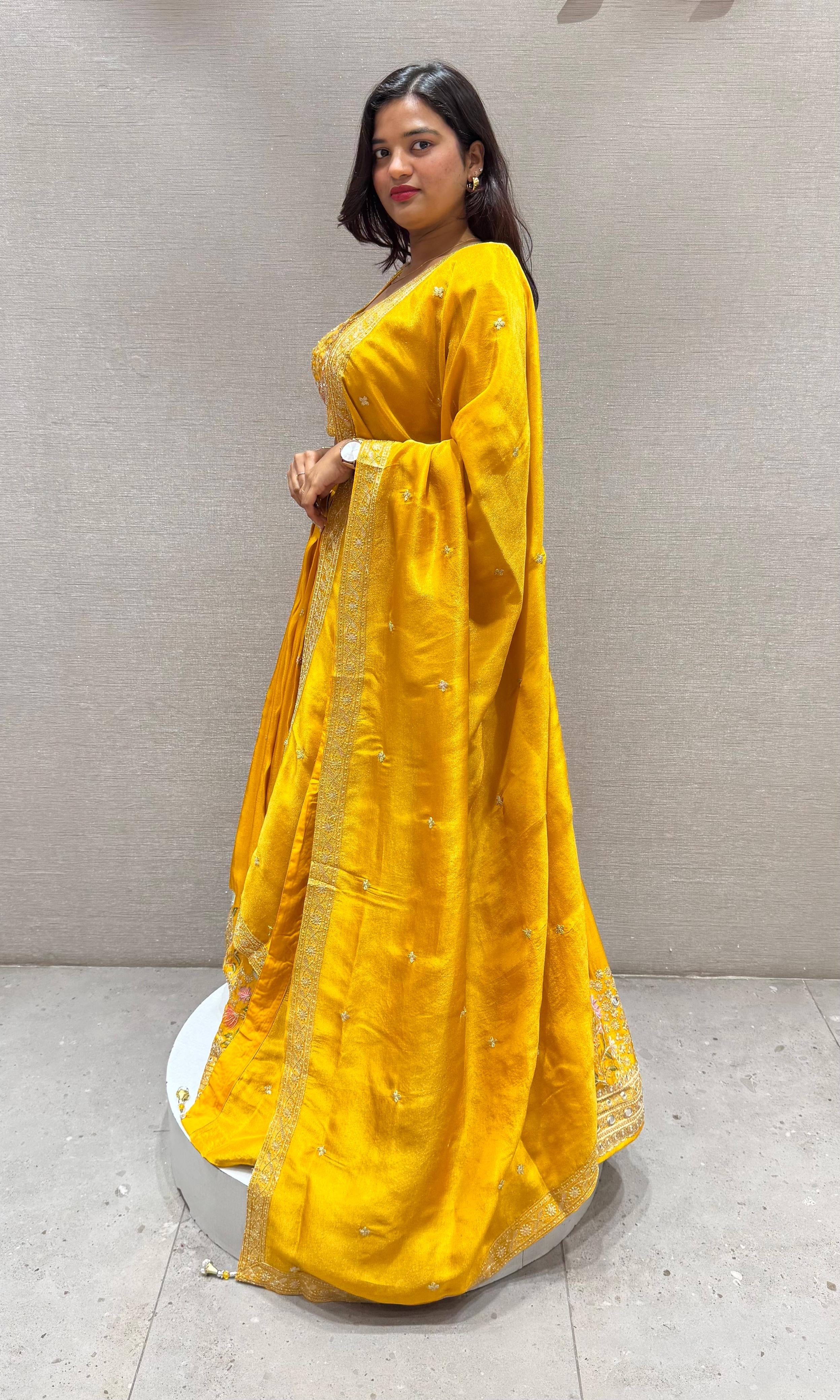 Yellow GOLDEN FLORAL Lehenga