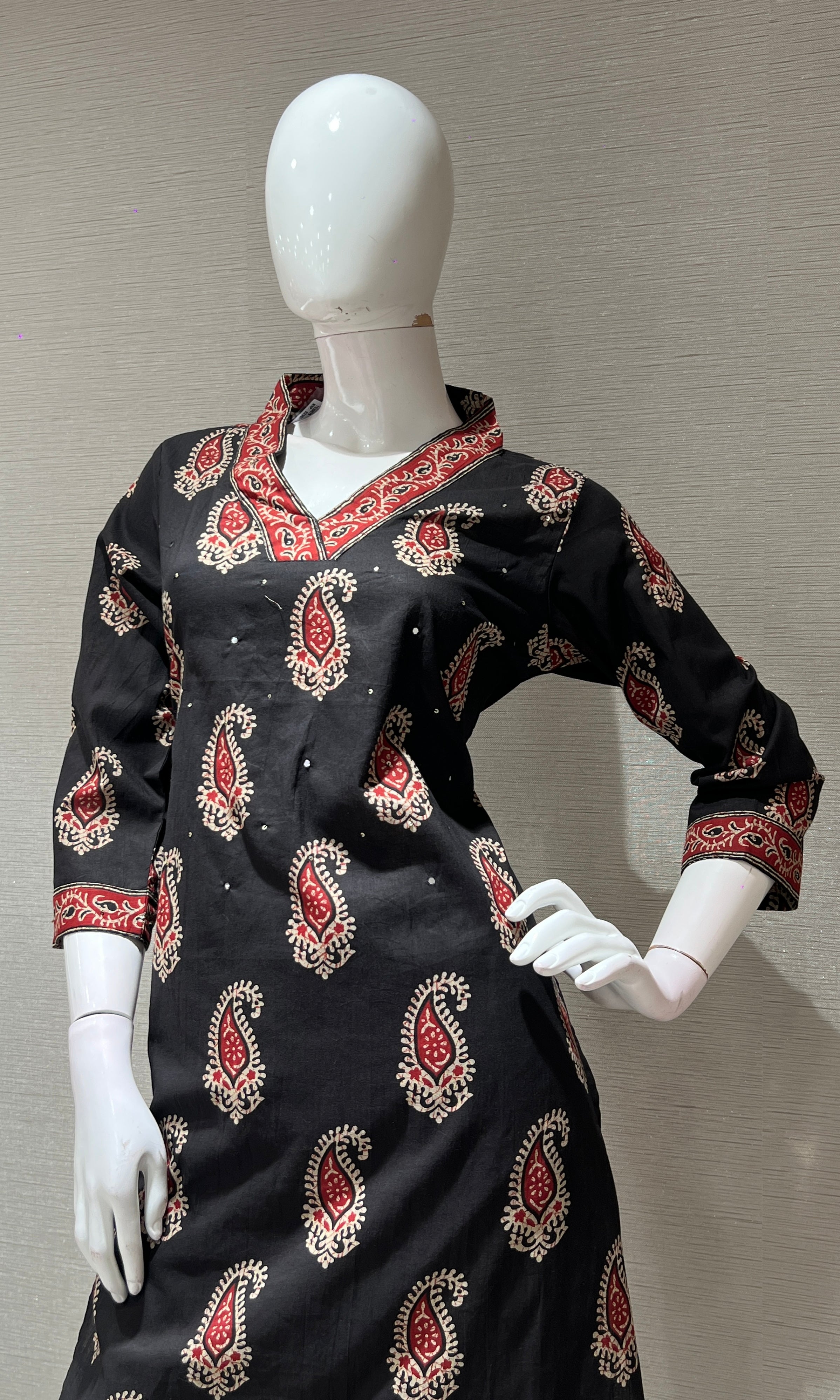 Black ETHNIC PRINT kurta set