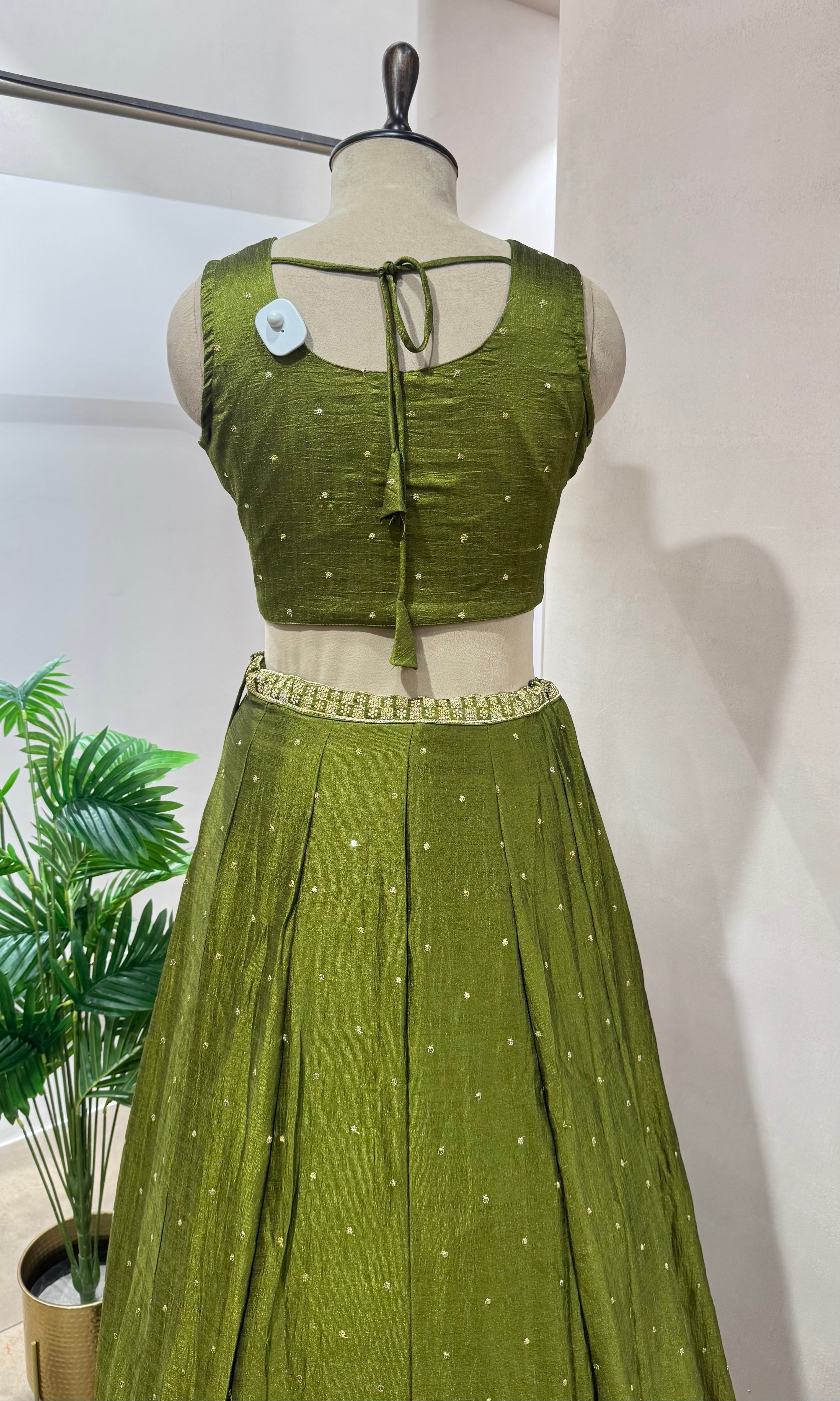 Green INTRICATE EMBROIDERED LEHENGA