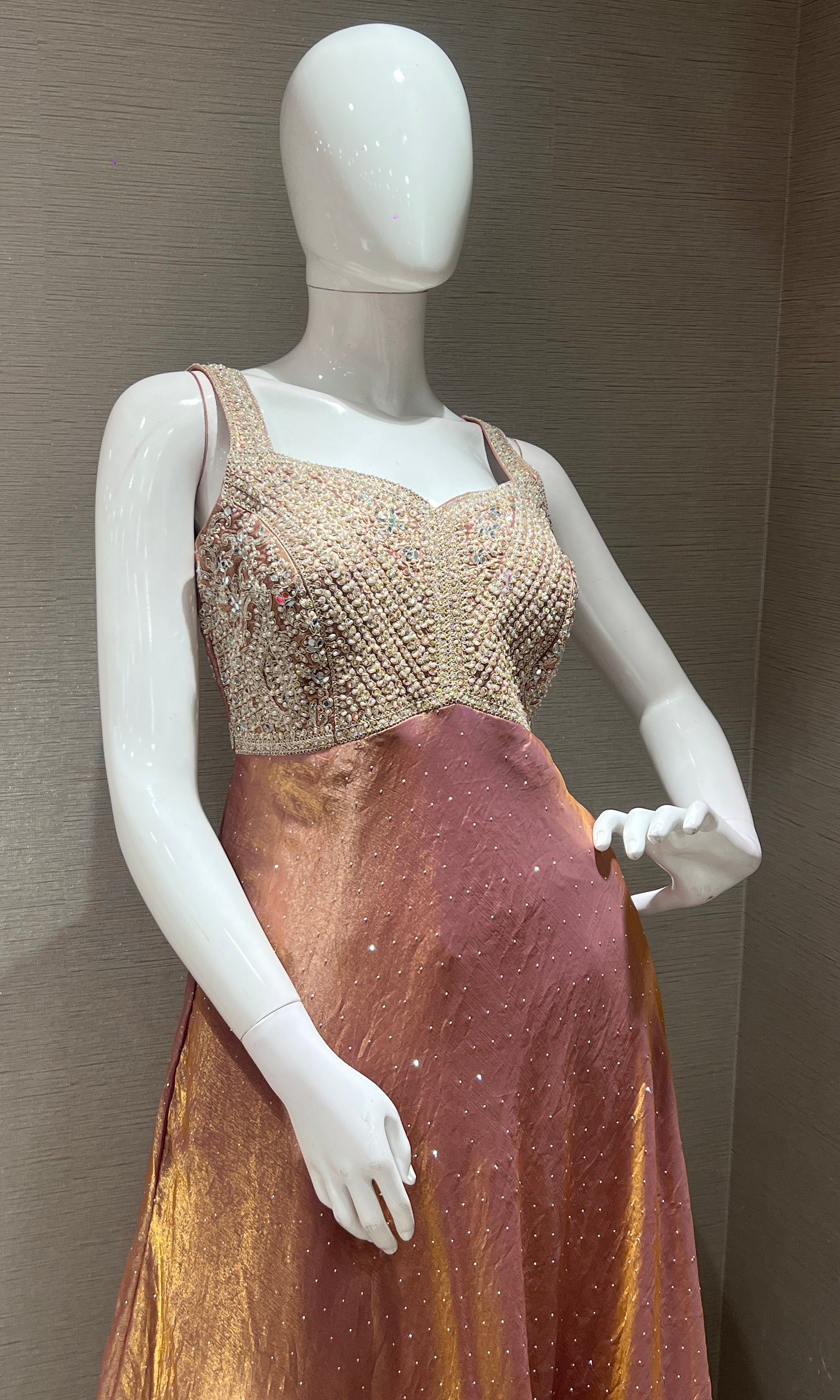 Onion pink Anarkali WITH PALAZZO PANTS