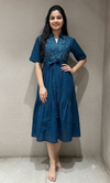 COTTON Navy blue SUMMER DRESS