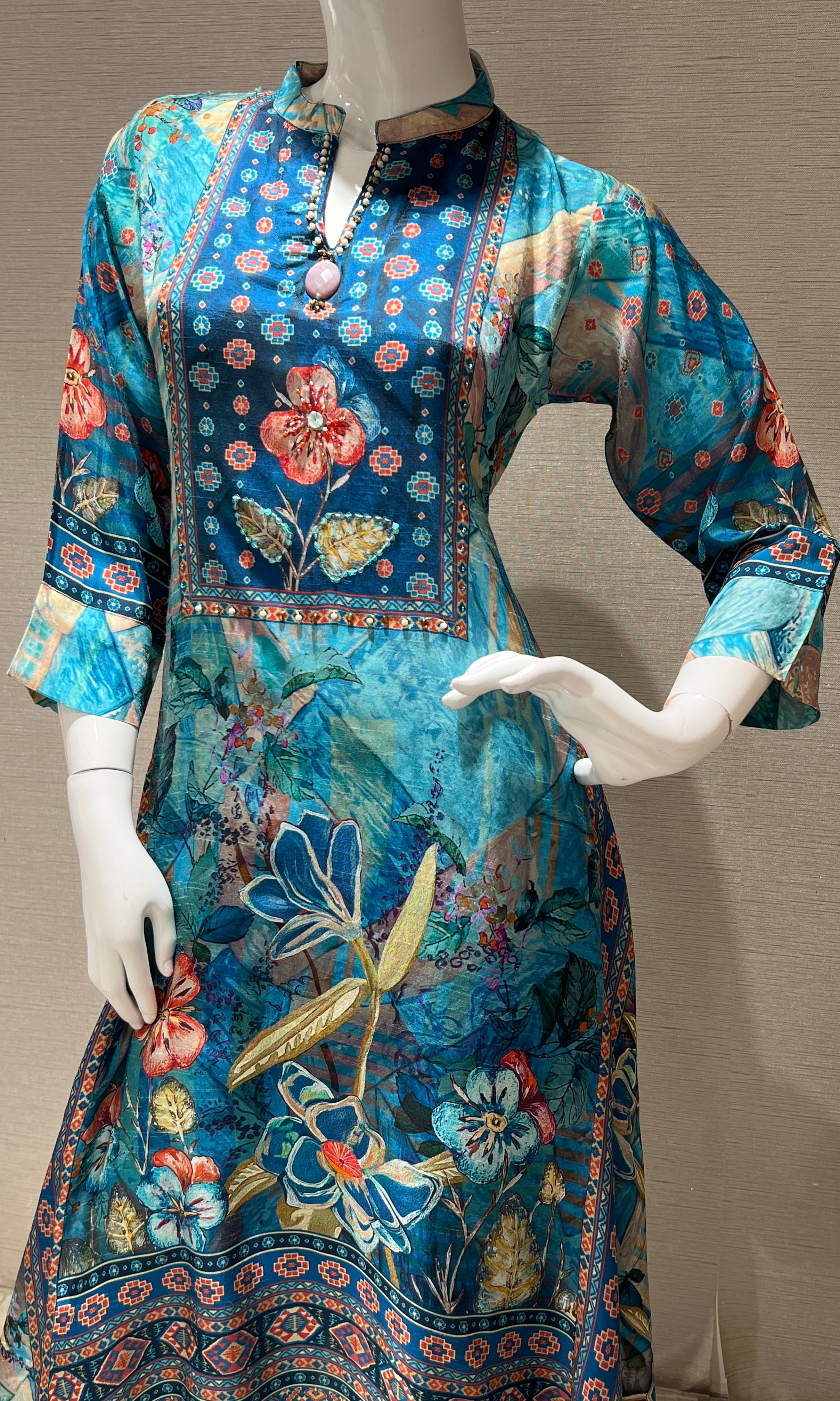Blue kurta set with palazzo pant